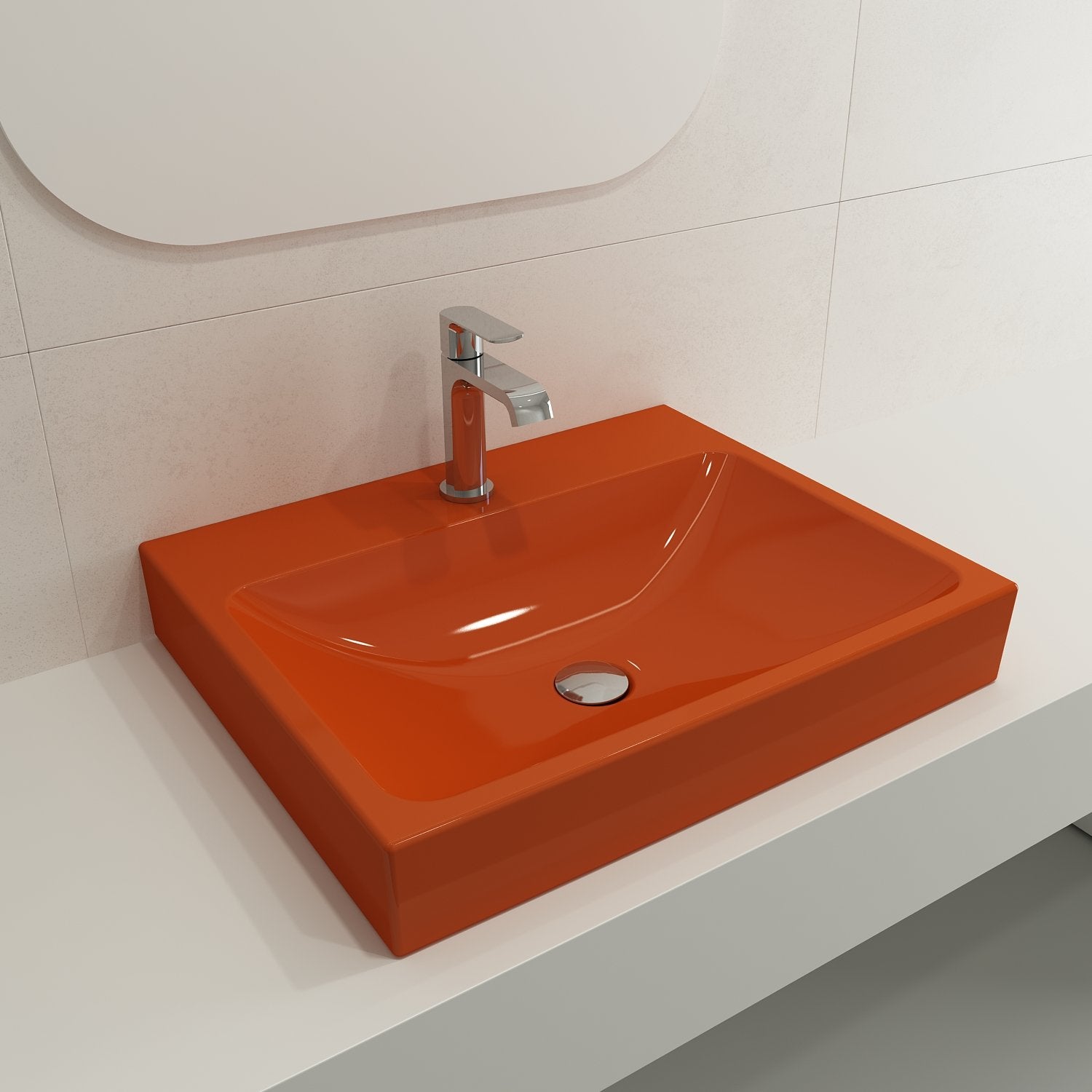 Scala Arch Wall-Mounted Sink Fireclay 23.75 in. 1-Hole 1077