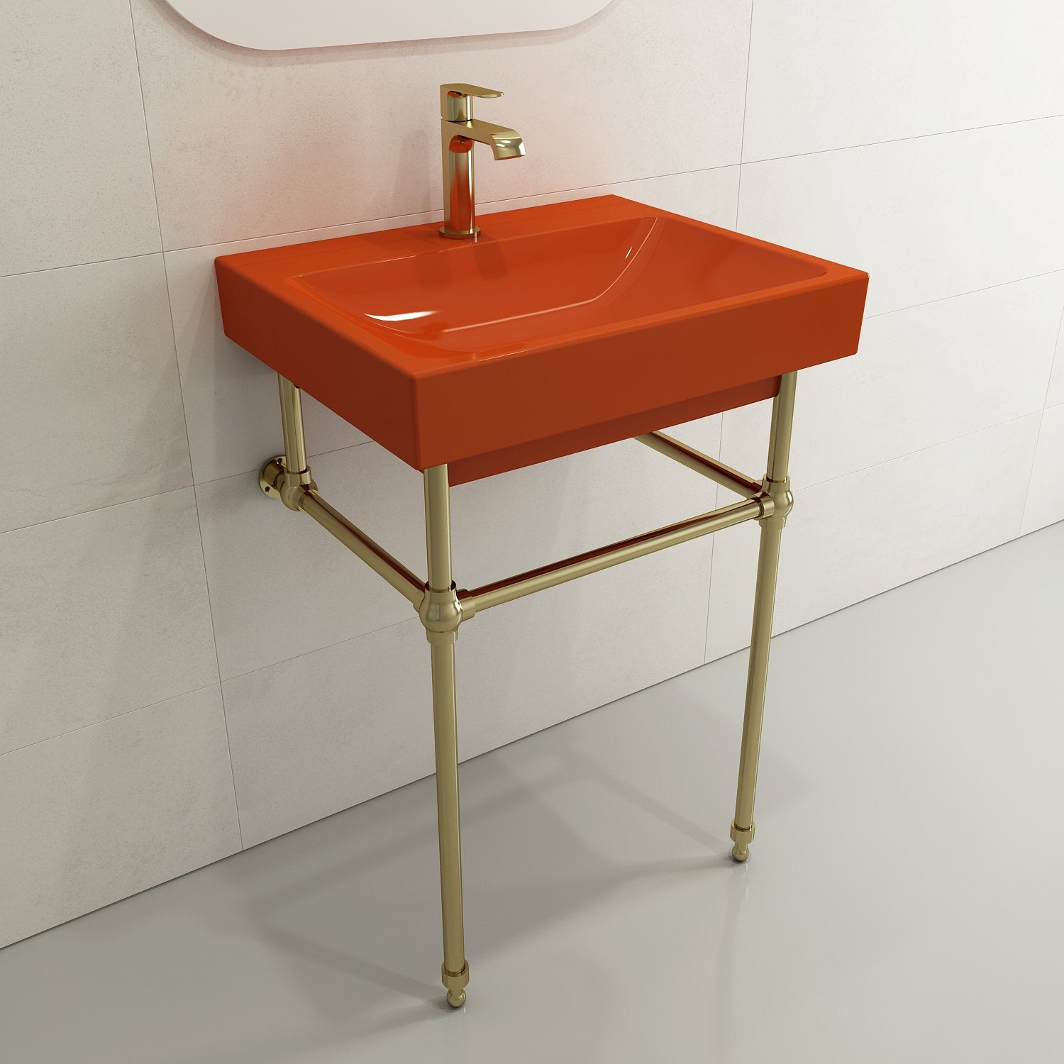 Scala Arch Wall-Mounted Sink Fireclay 23.75 in. 1-Hole 1077