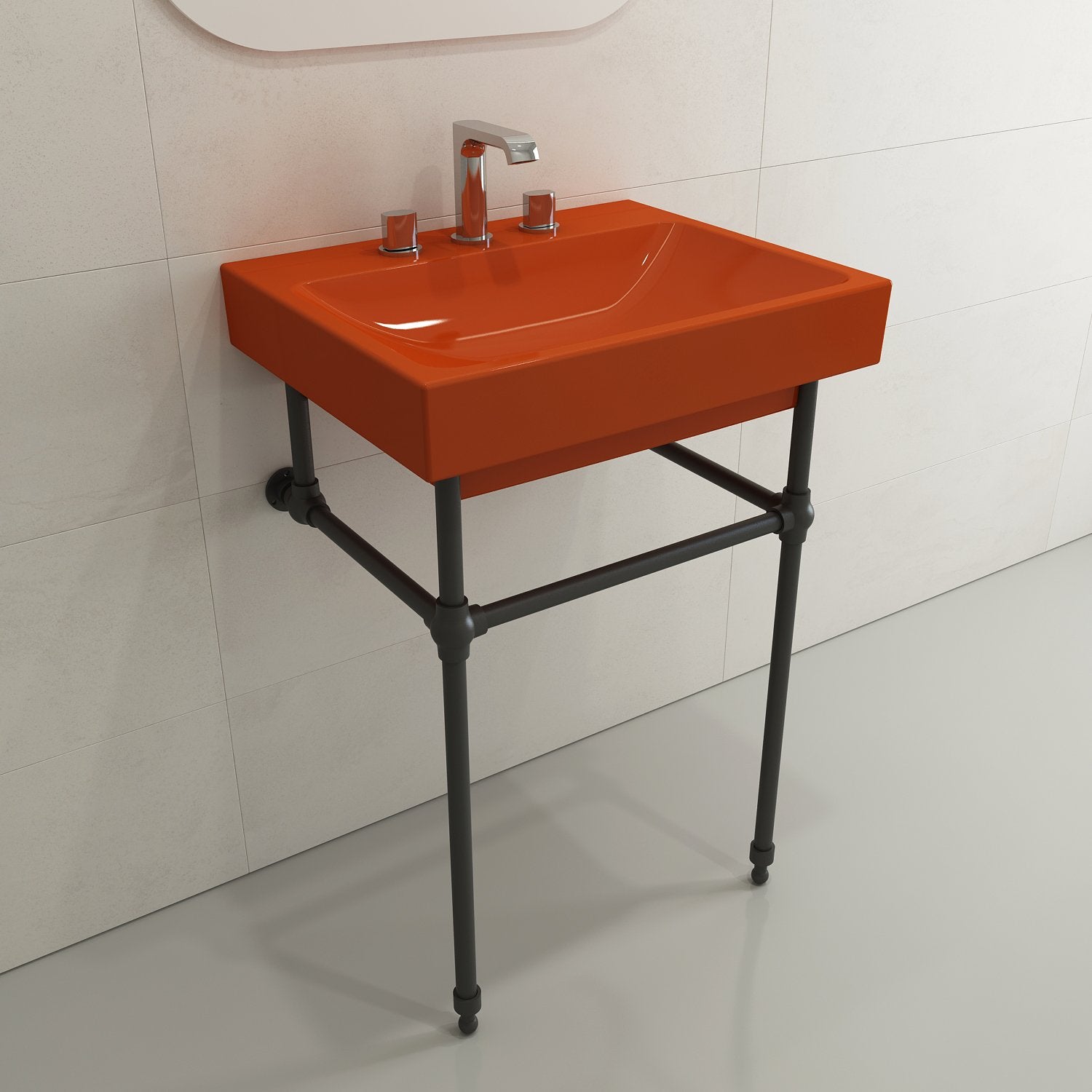 Scala Arch Wall-Mounted Sink Fireclay 23.75 in. 3-Hole 1077