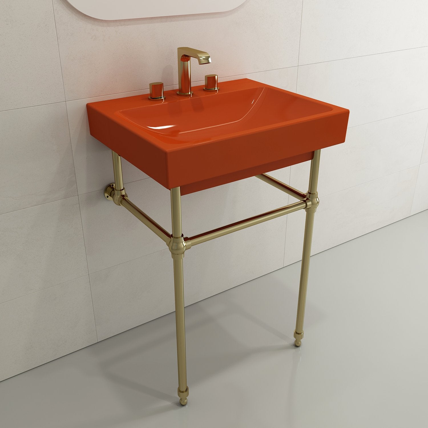 Scala Arch Wall-Mounted Sink Fireclay 23.75 in. 3-Hole 1077