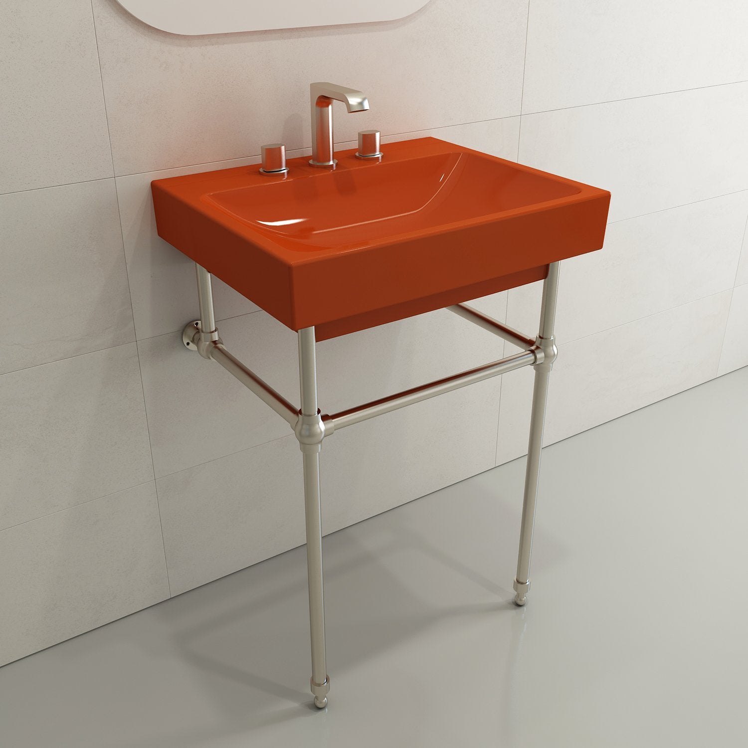 Scala Arch Wall-Mounted Sink Fireclay 23.75 in. 3-Hole 1077