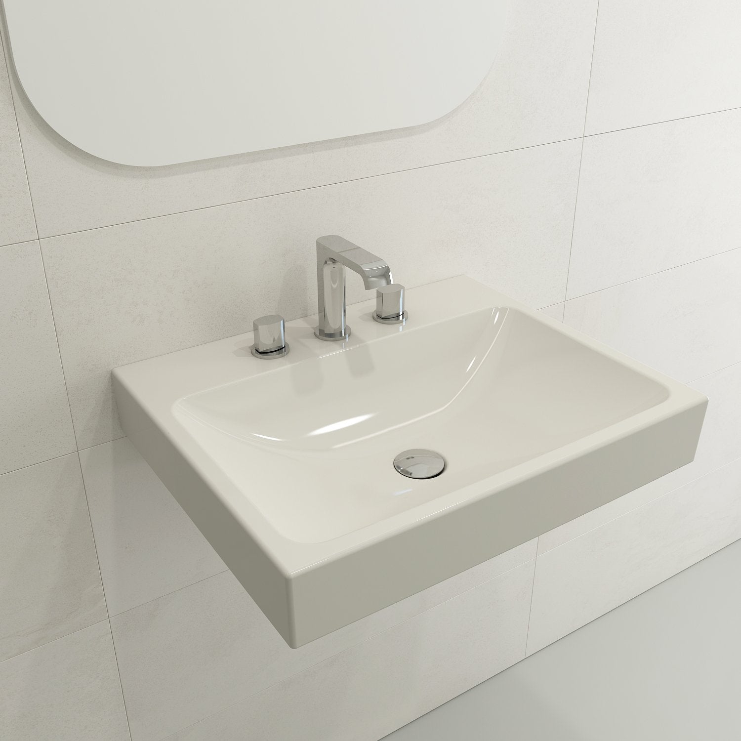Scala Arch Wall-Mounted Sink Fireclay 23.75 in. 3-Hole 1077