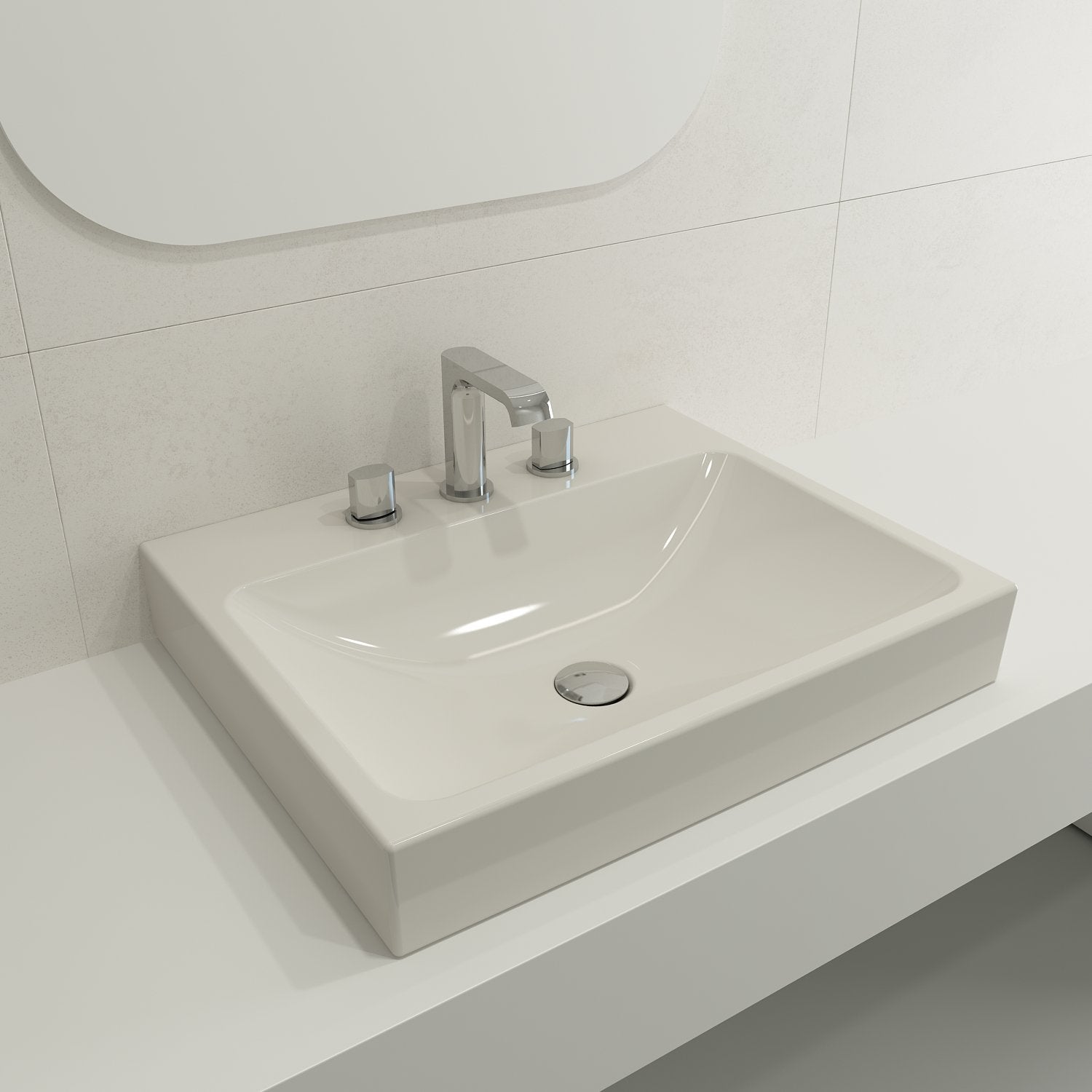 Scala Arch Wall-Mounted Sink Fireclay 23.75 in. 3-Hole 1077