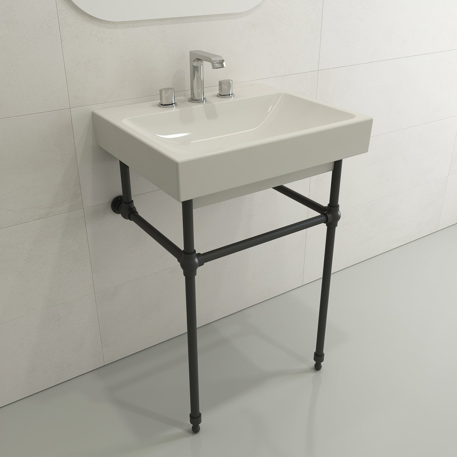 Scala Arch Wall-Mounted Sink Fireclay 23.75 in. 3-Hole 1077