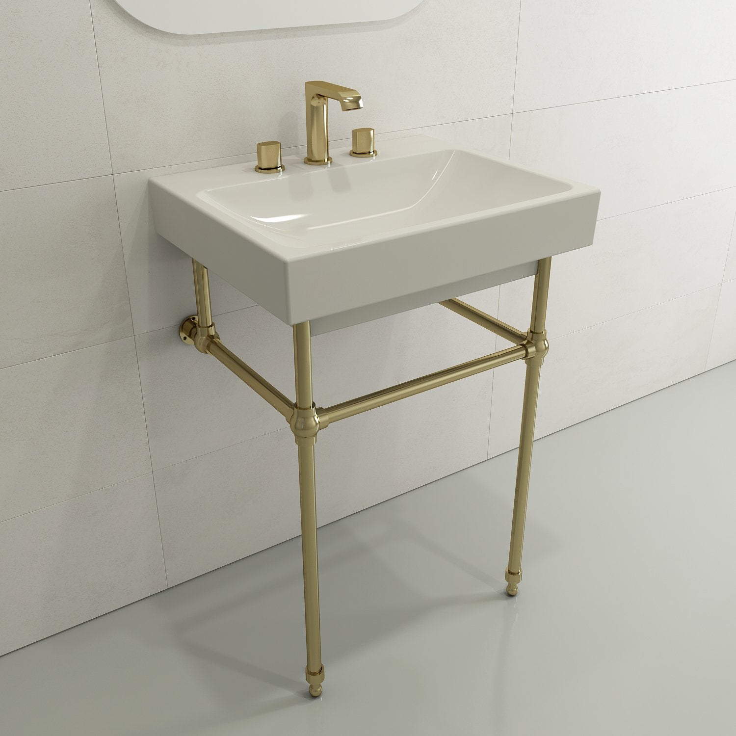 Scala Arch Wall-Mounted Sink Fireclay 23.75 in. 3-Hole 1077