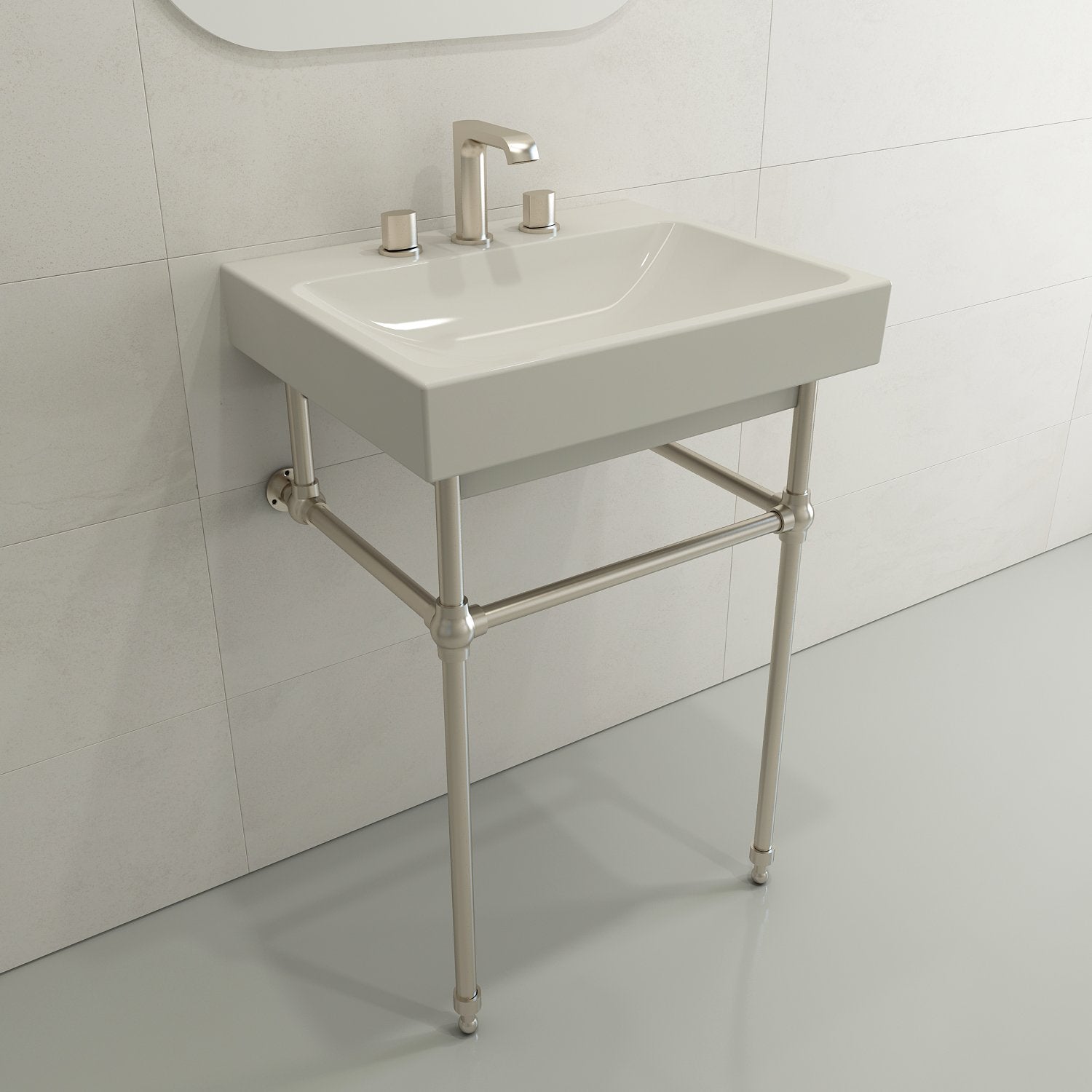 Scala Arch Wall-Mounted Sink Fireclay 23.75 in. 3-Hole 1077