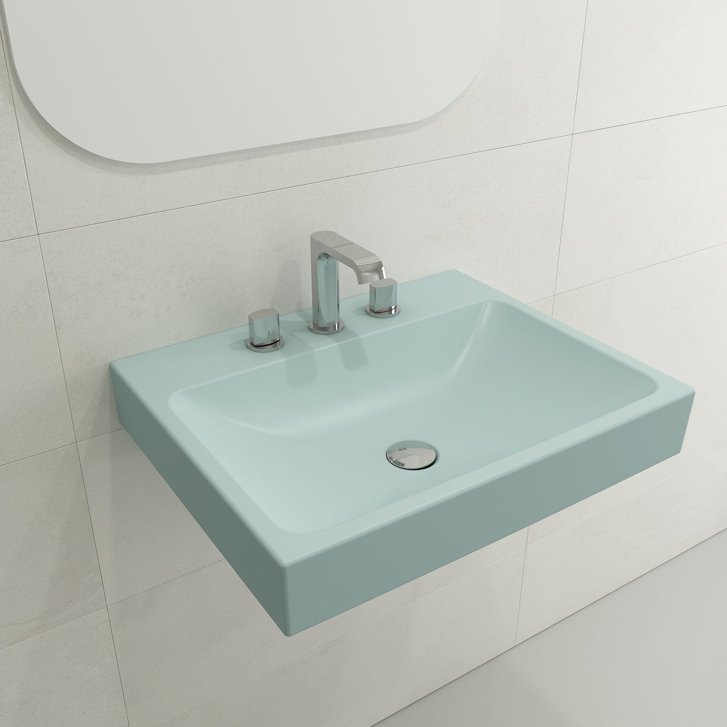 Scala Arch Wall-Mounted Sink Fireclay 23.75 in. 3-Hole 1077