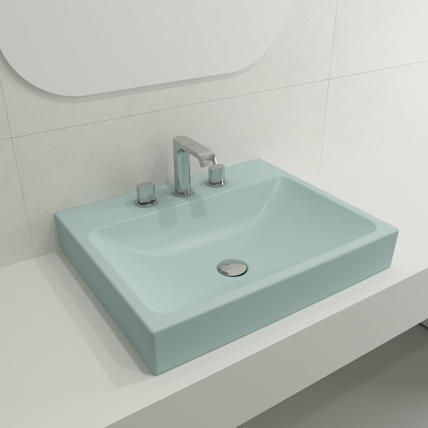 Scala Arch Wall-Mounted Sink Fireclay 23.75 in. 3-Hole 1077