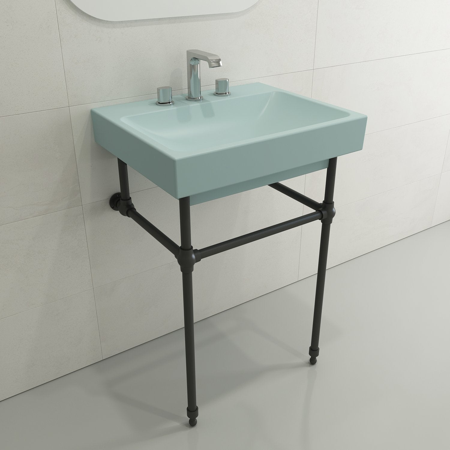 Scala Arch Wall-Mounted Sink Fireclay 23.75 in. 3-Hole 1077