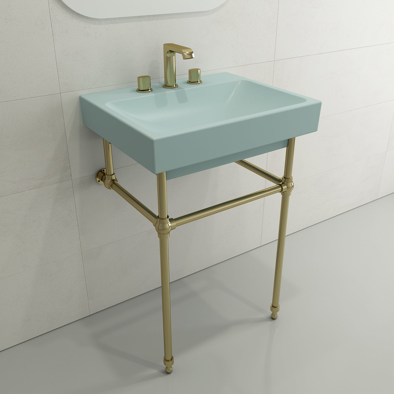 Scala Arch Wall-Mounted Sink Fireclay 23.75 in. 3-Hole 1077