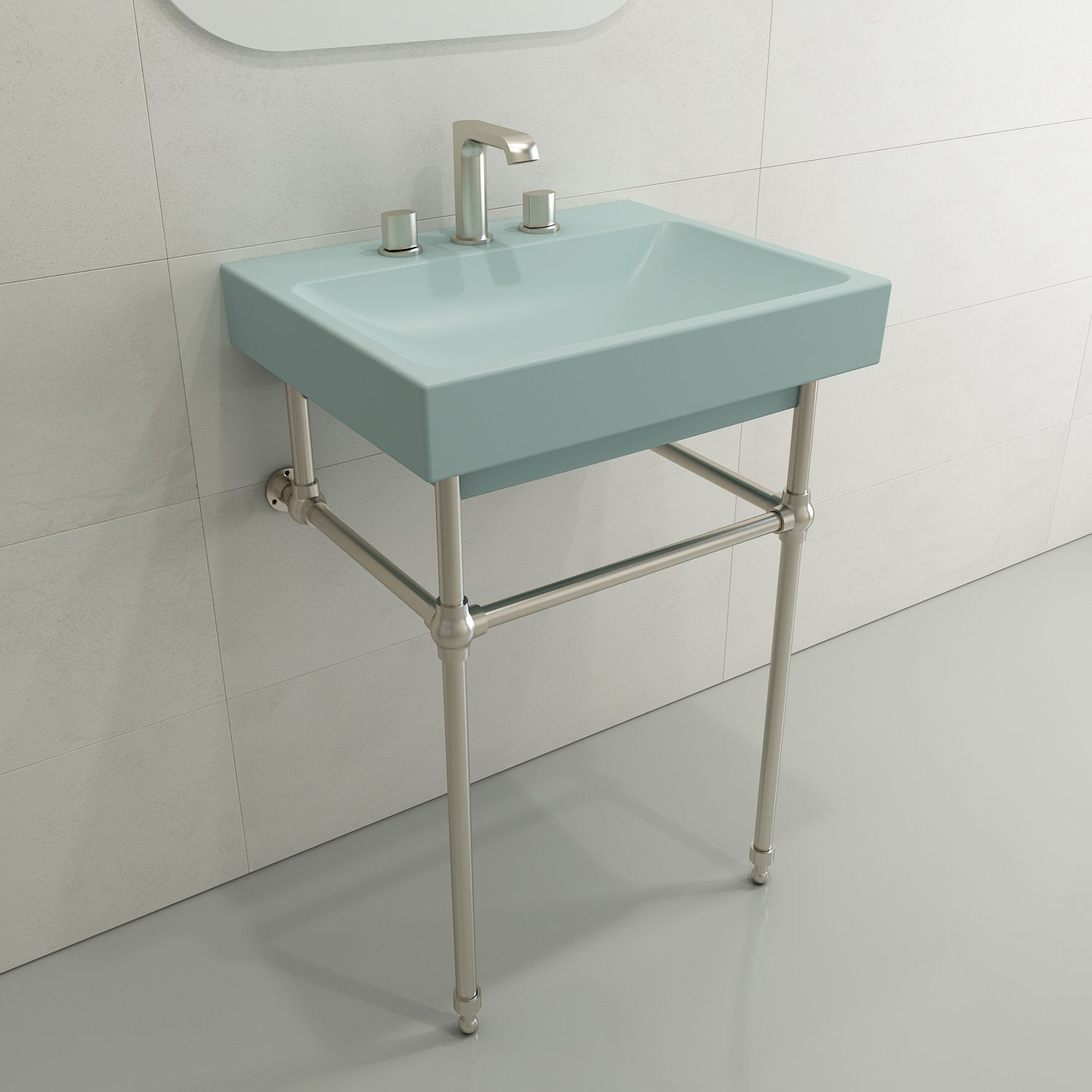 Scala Arch Wall-Mounted Sink Fireclay 23.75 in. 3-Hole 1077
