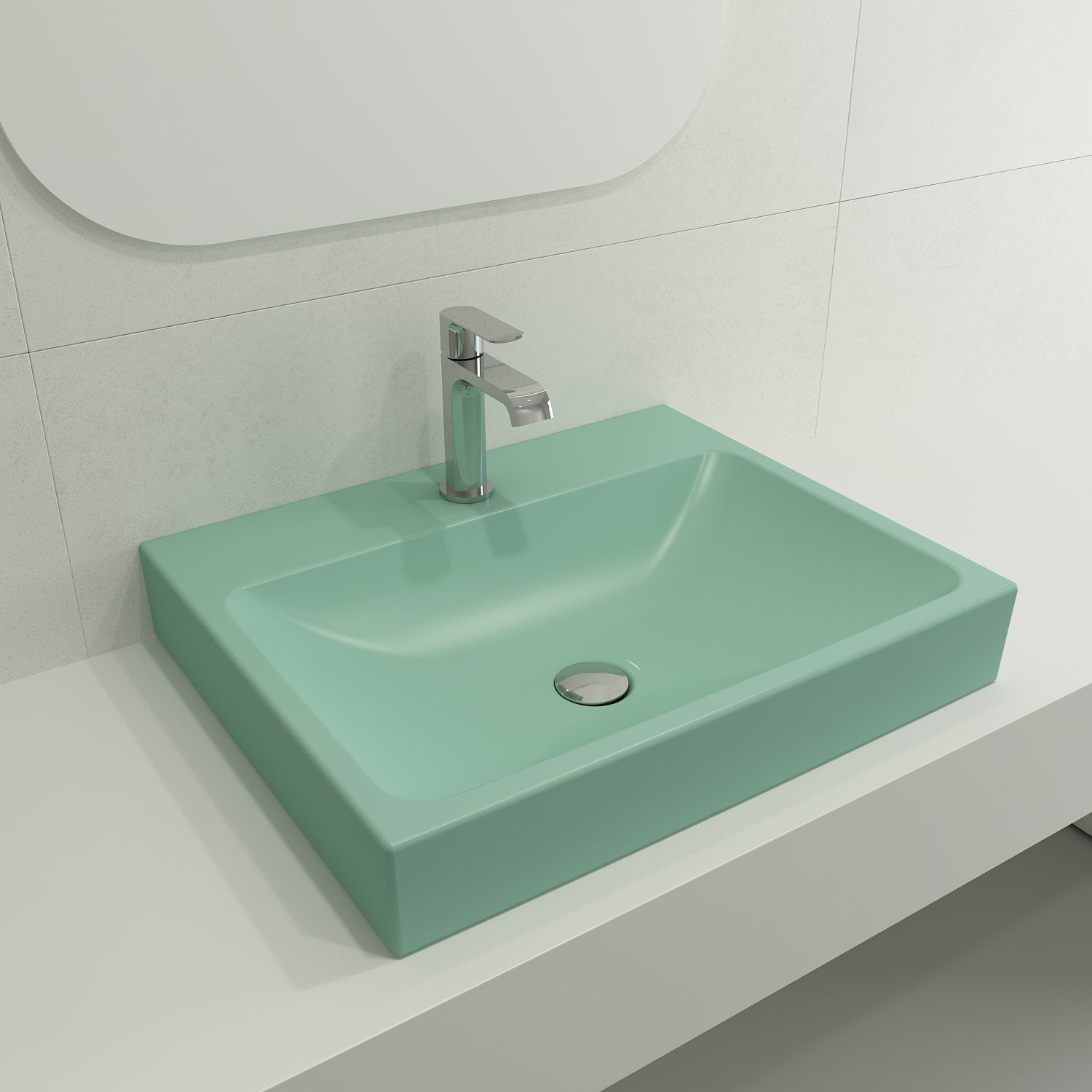 Scala Arch Wall-Mounted Sink Fireclay 23.75 in. 1-Hole 1077