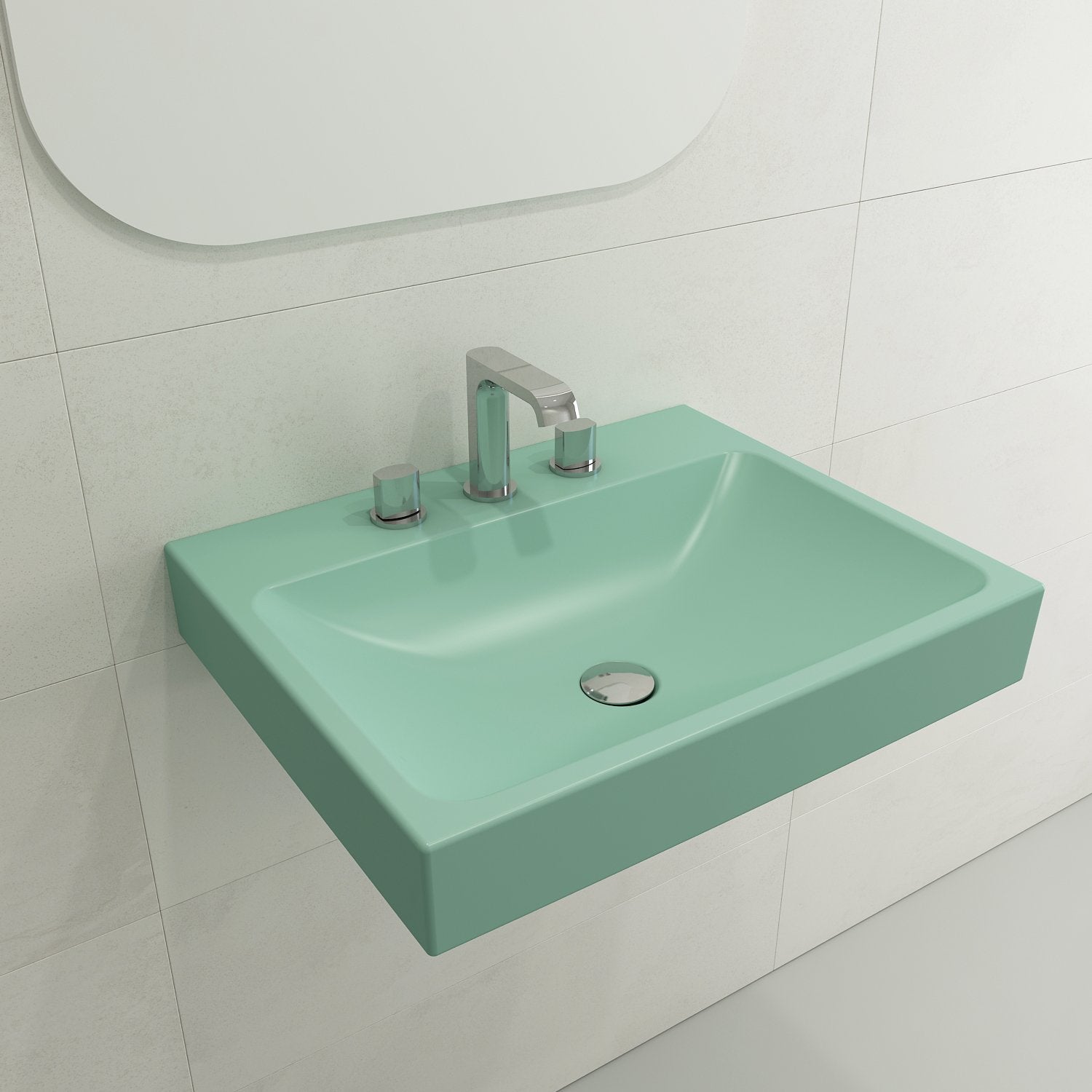 Scala Arch Wall-Mounted Sink Fireclay 23.75 in. 3-Hole 1077