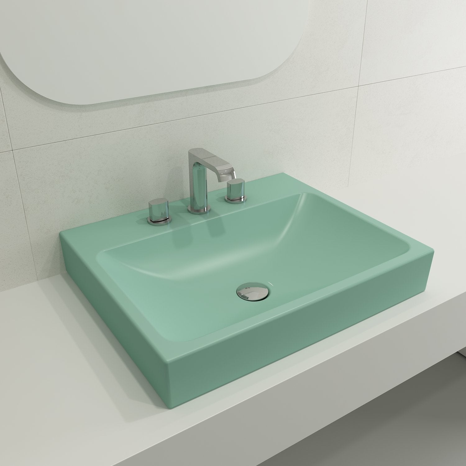 Scala Arch Wall-Mounted Sink Fireclay 23.75 in. 3-Hole 1077