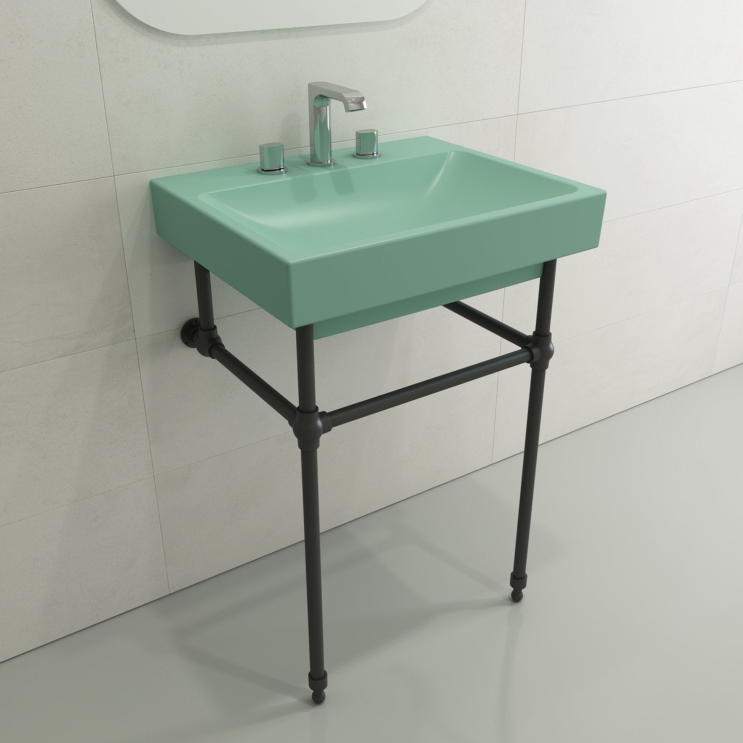 Scala Arch Wall-Mounted Sink Fireclay 23.75 in. 3-Hole 1077