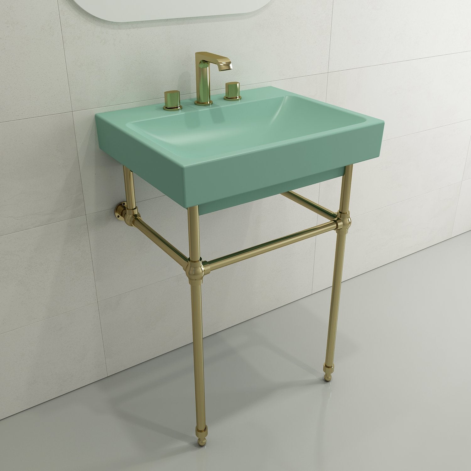 Scala Arch Wall-Mounted Sink Fireclay 23.75 in. 3-Hole 1077