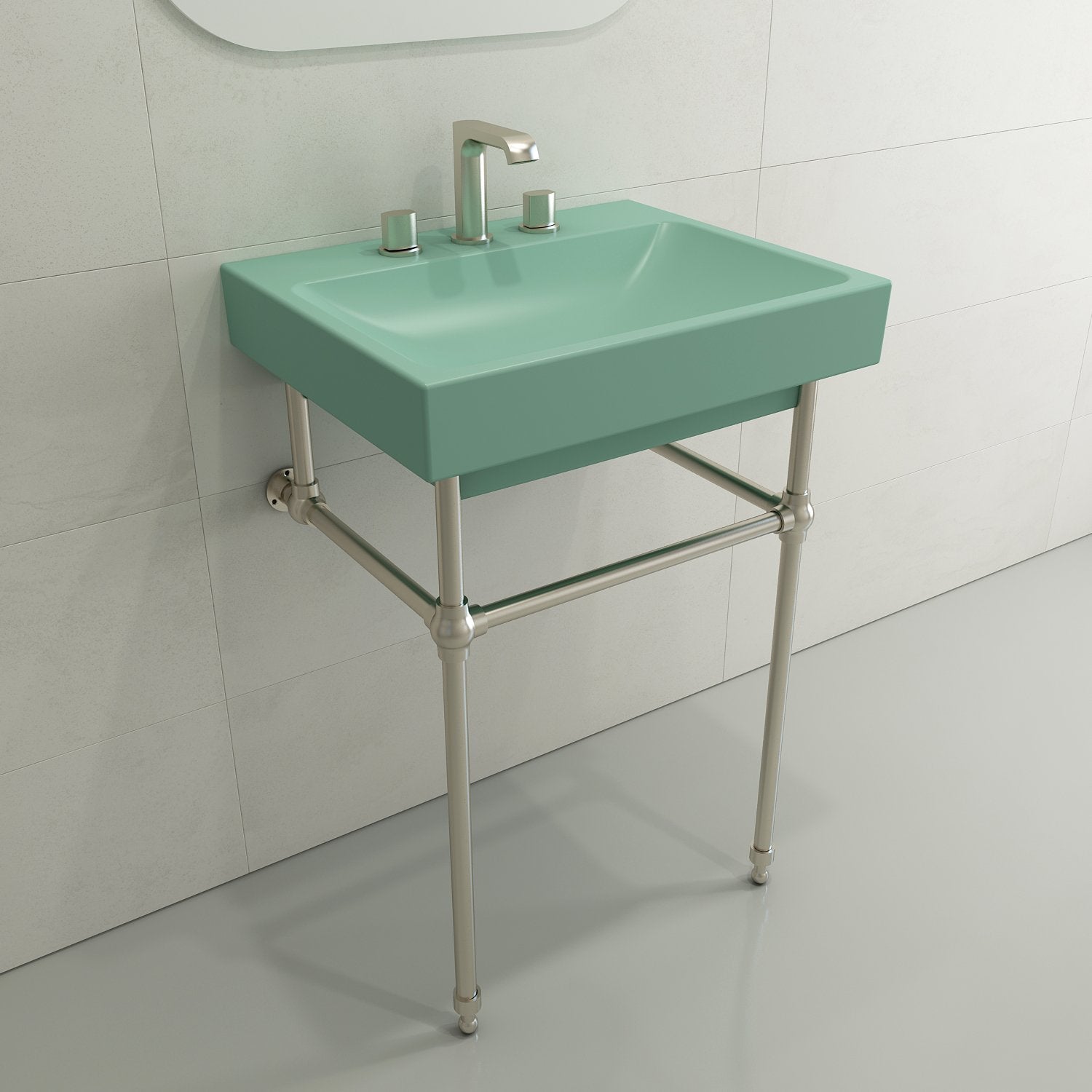 Scala Arch Wall-Mounted Sink Fireclay 23.75 in. 3-Hole 1077