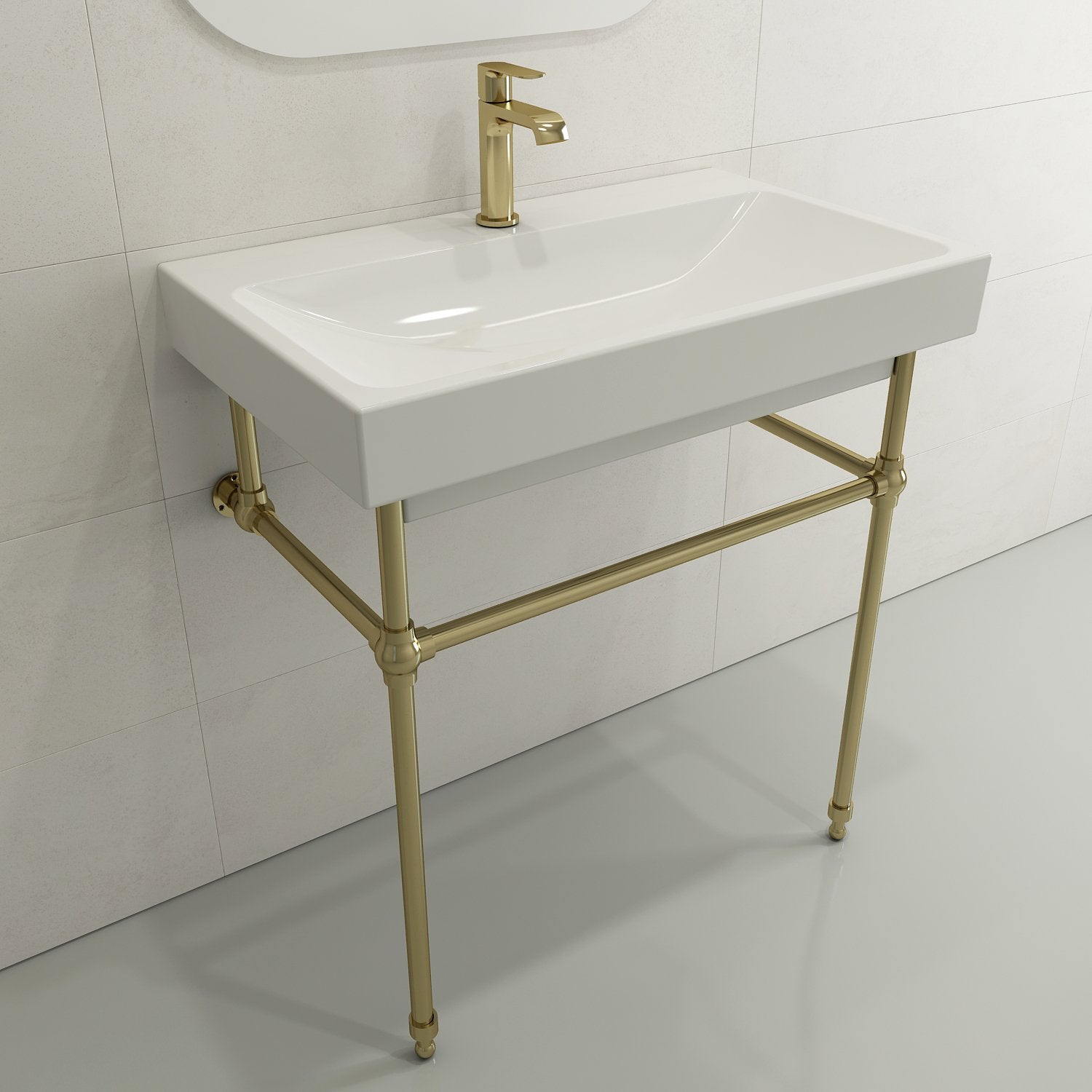 Scala Arch Wall-Mounted Sink Fireclay 32 in. 1-Hole 1078