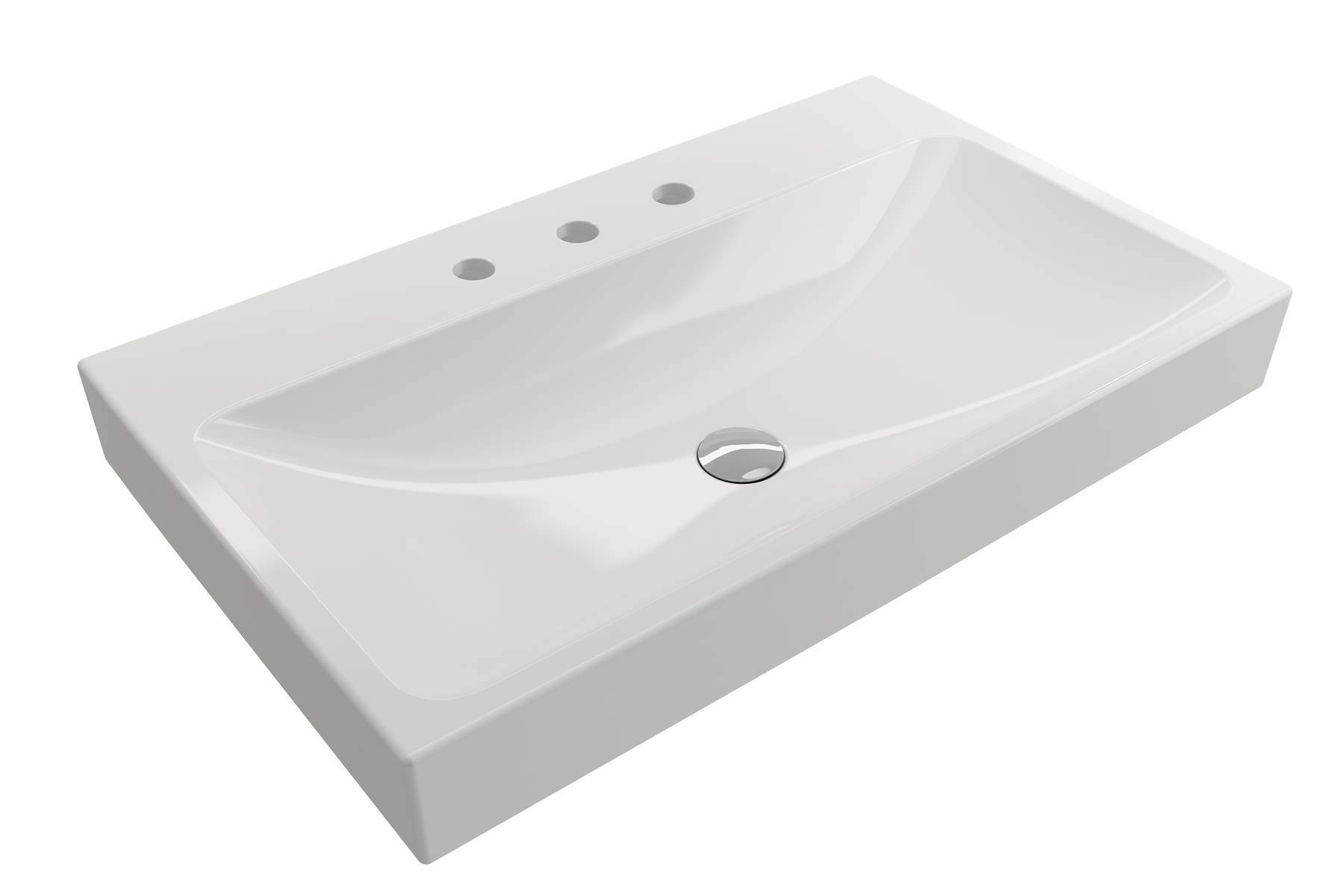 Scala Arch Wall-Mounted Sink Fireclay 32 in. 3-Hole 1078