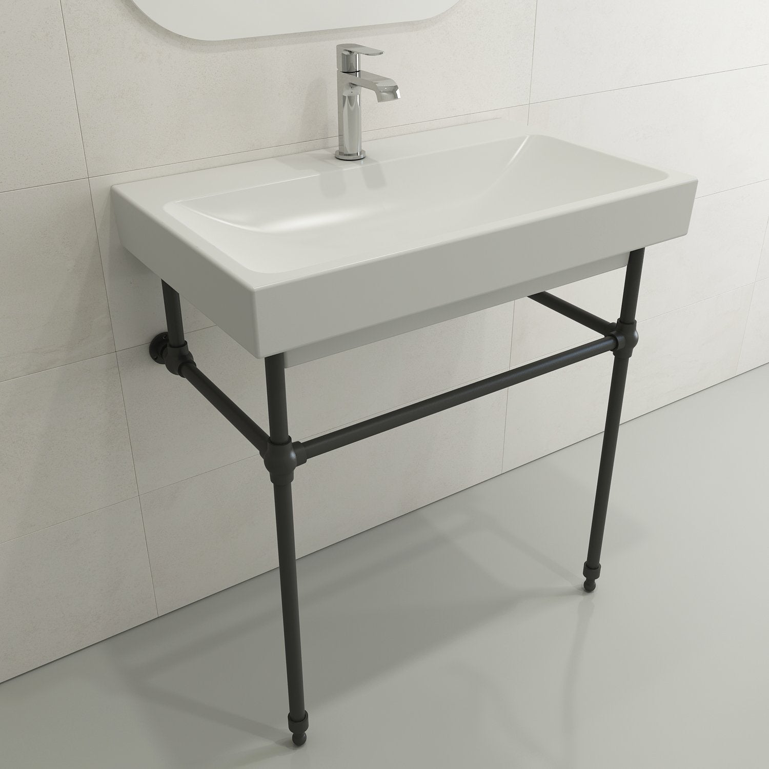 Scala Arch Wall-Mounted Sink Fireclay 32 in. 1-Hole 1078