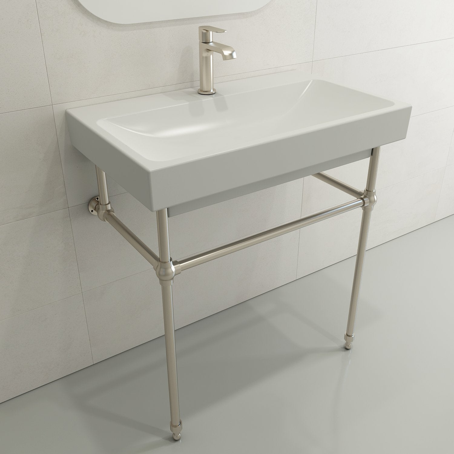 Scala Arch Wall-Mounted Sink Fireclay 32 in. 1-Hole 1078