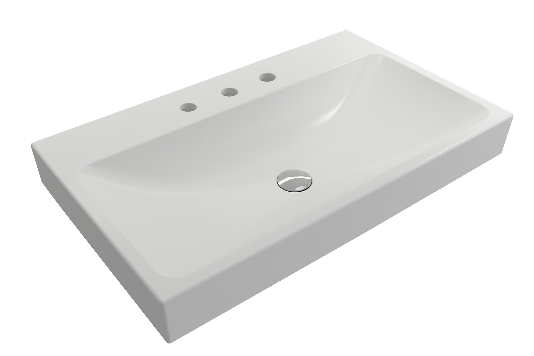 Scala Arch Wall-Mounted Sink Fireclay 32 in. 3-Hole 1078