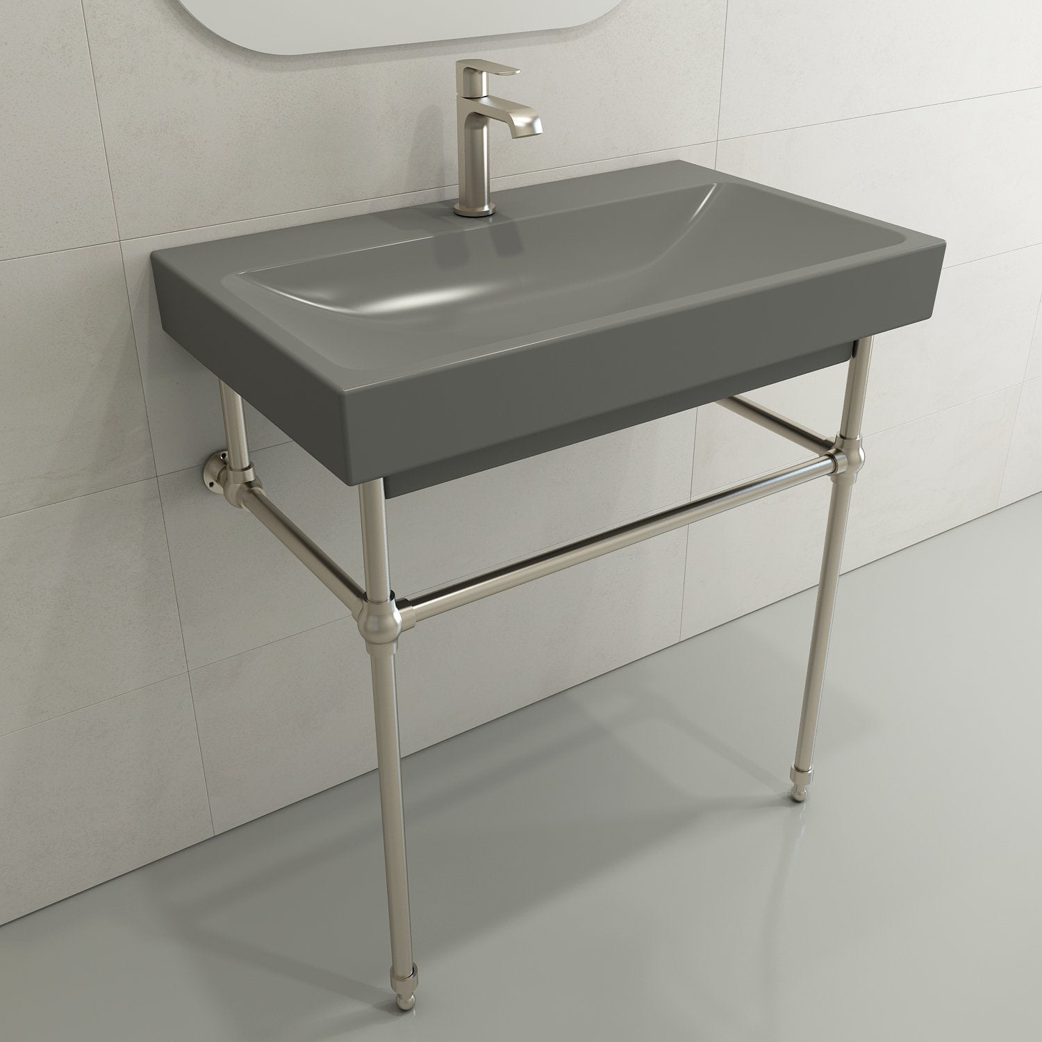 Scala Arch Wall-Mounted Sink Fireclay 32 in. 1-Hole 1078