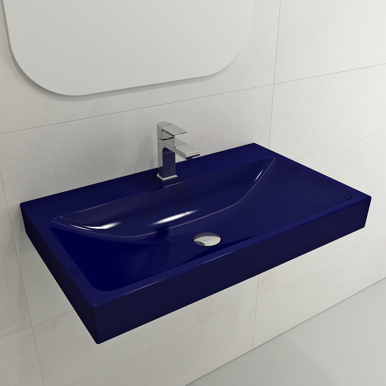 Scala Arch Wall-Mounted Sink Fireclay 32 in. 1-Hole 1078