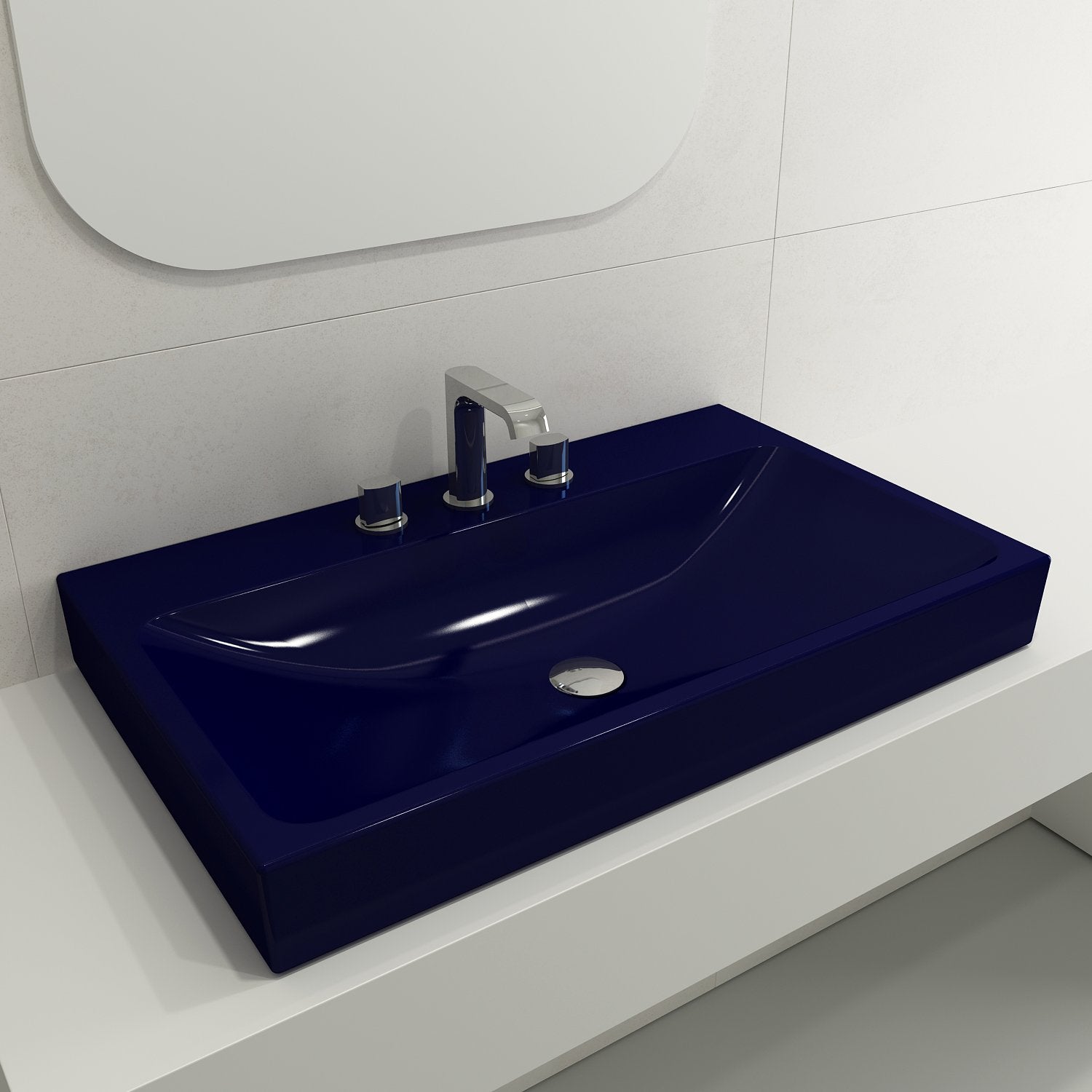 Scala Arch Wall-Mounted Sink Fireclay 32 in. 3-Hole 1078