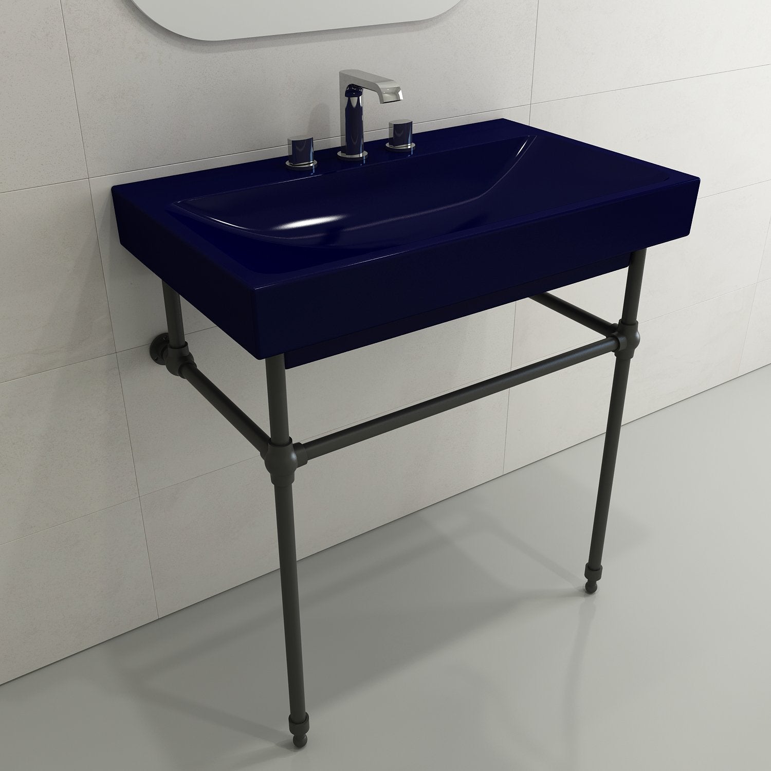 Scala Arch Wall-Mounted Sink Fireclay 32 in. 3-Hole 1078