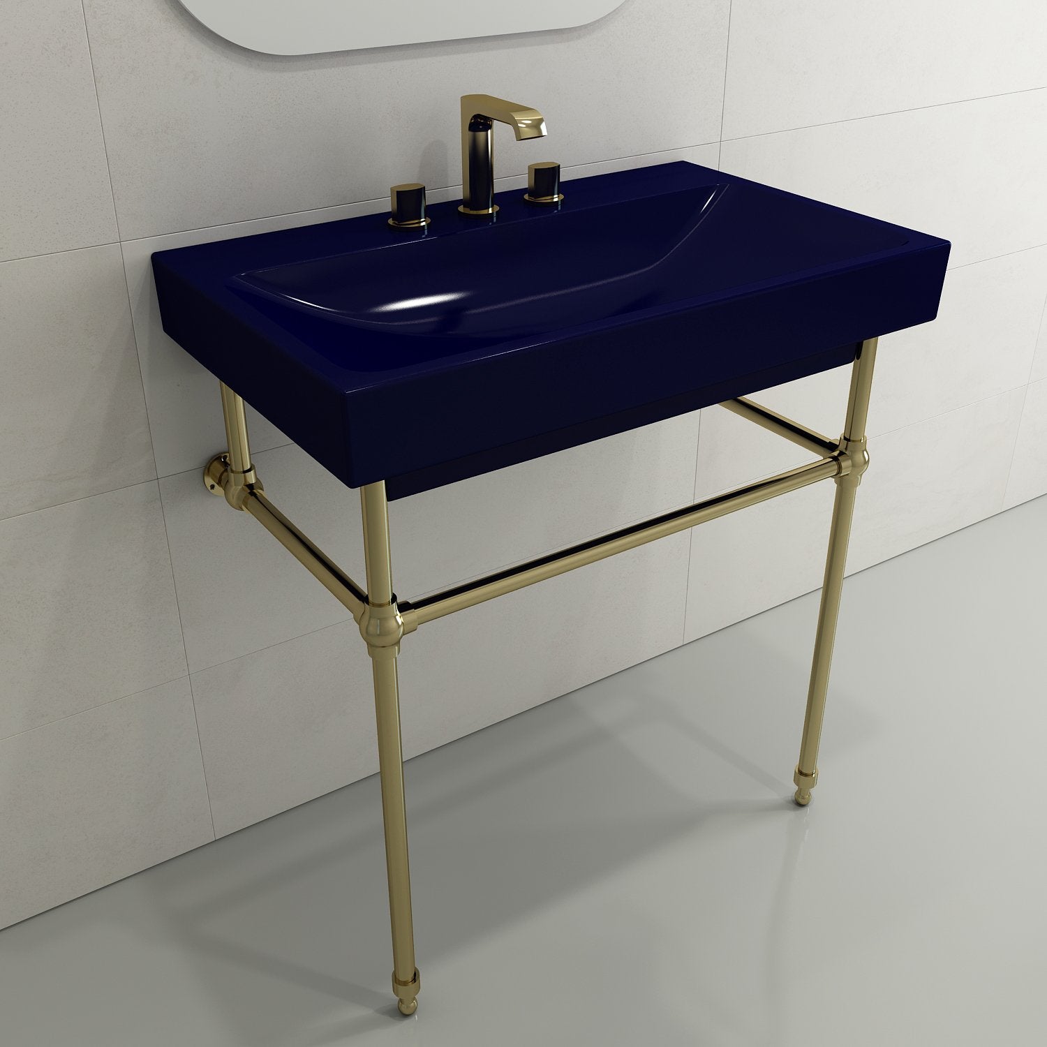 Scala Arch Wall-Mounted Sink Fireclay 32 in. 3-Hole 1078