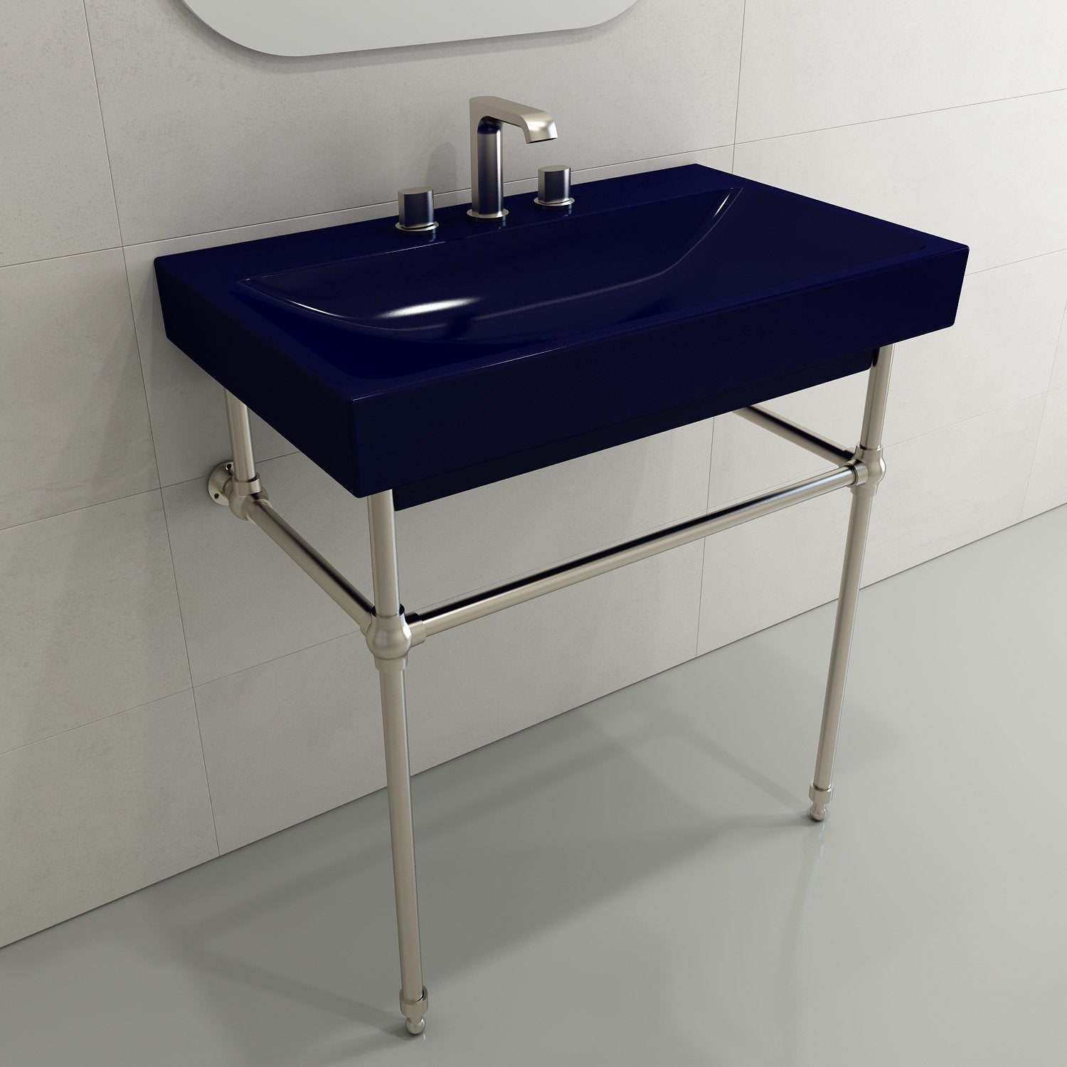 Scala Arch Wall-Mounted Sink Fireclay 32 in. 3-Hole 1078