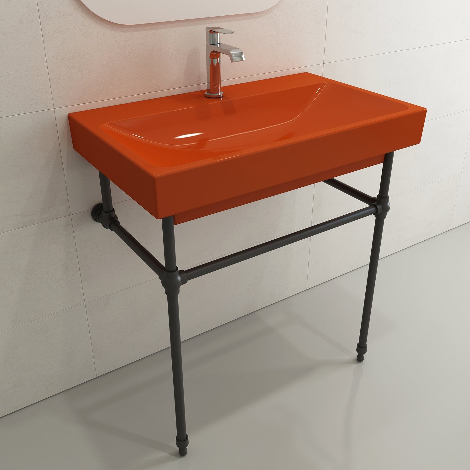 Scala Arch Wall-Mounted Sink Fireclay 32 in. 1-Hole 1078