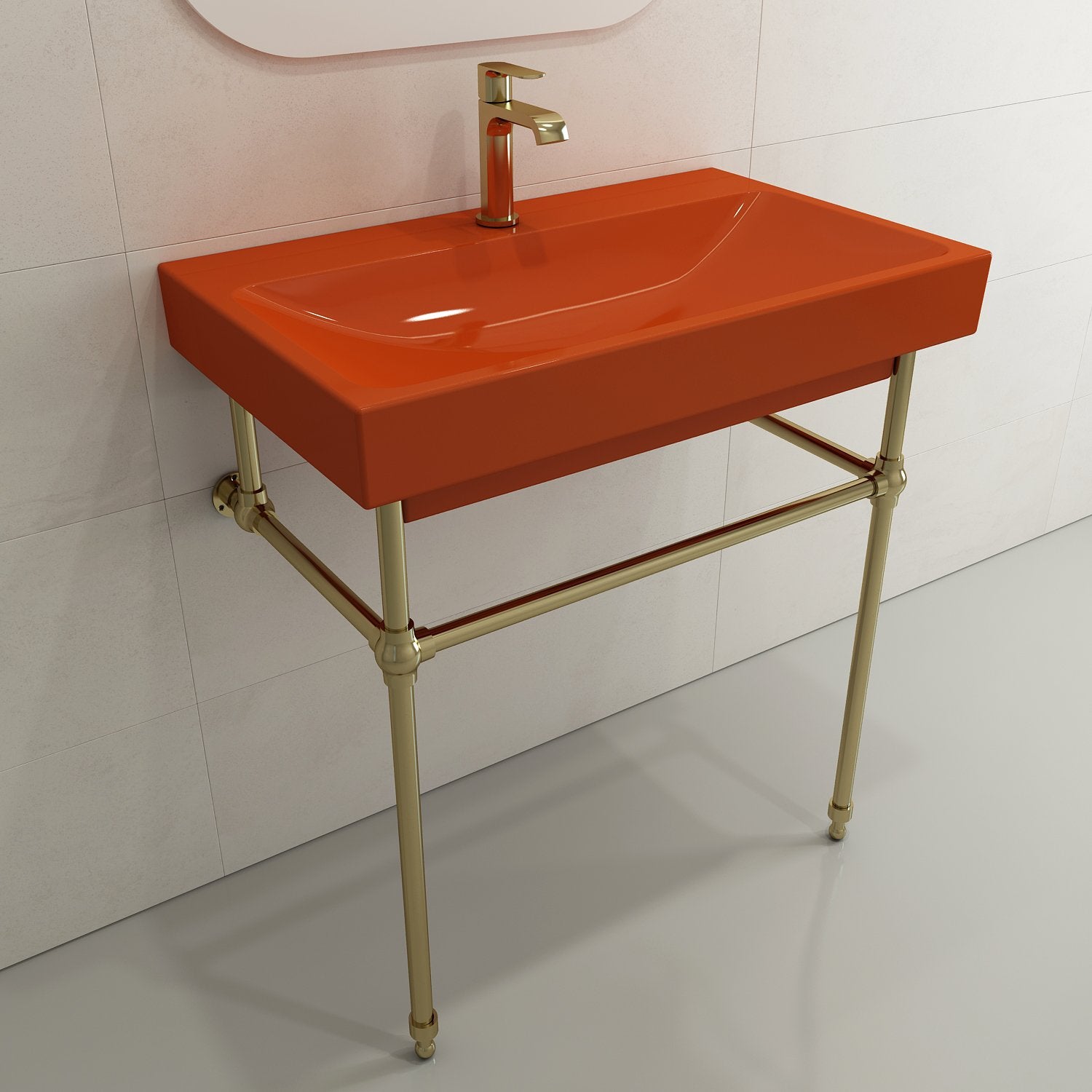 Scala Arch Wall-Mounted Sink Fireclay 32 in. 1-Hole 1078