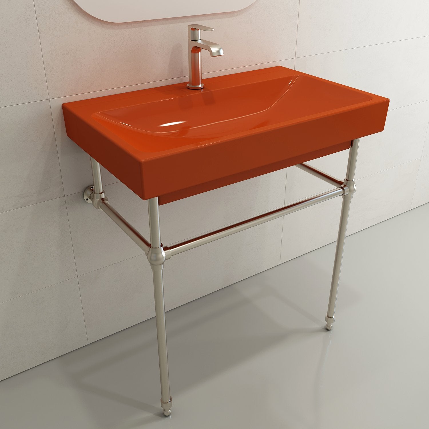 Scala Arch Wall-Mounted Sink Fireclay 32 in. 1-Hole 1078