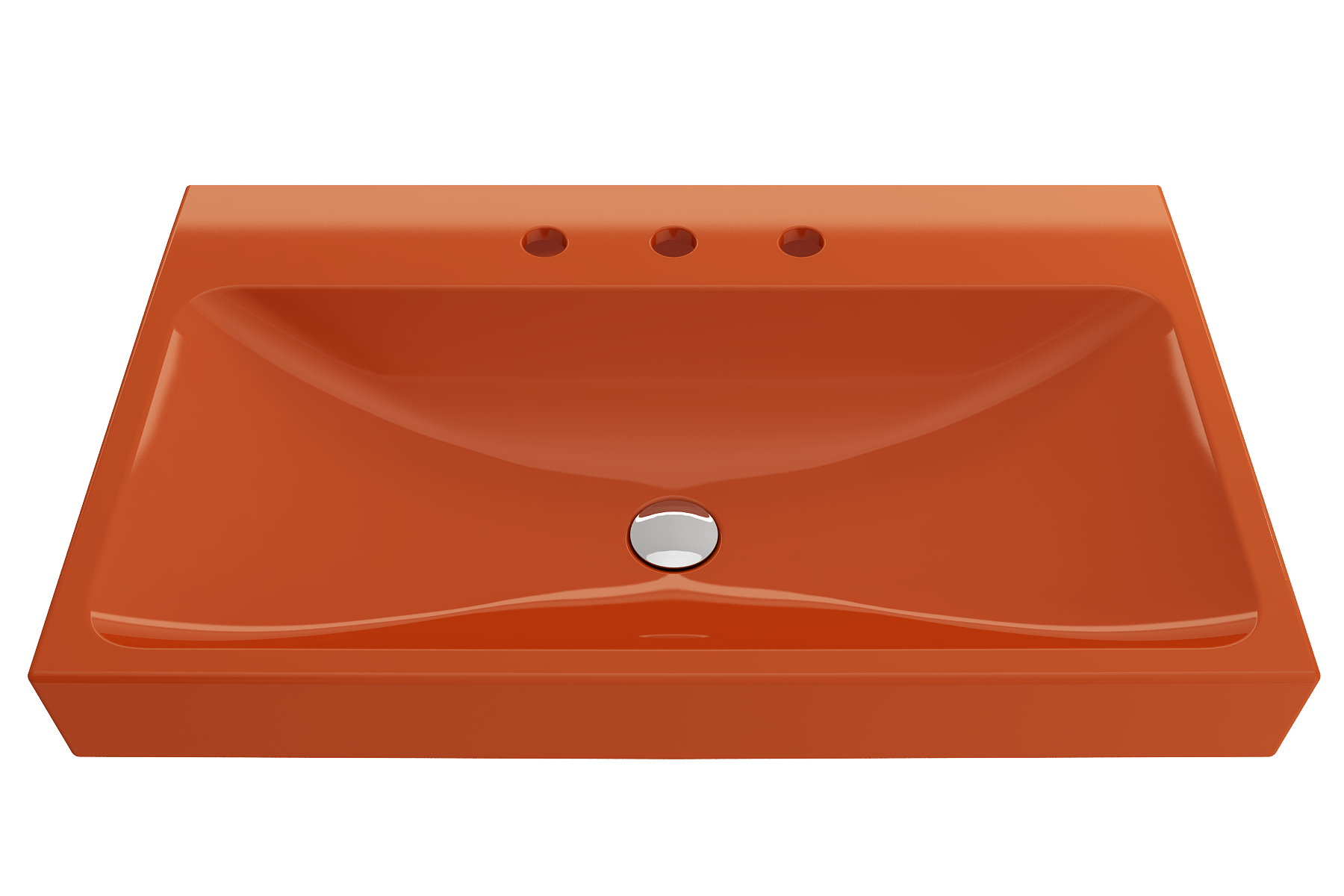 Scala Arch Wall-Mounted Sink Fireclay 32 in. 3-Hole 1078