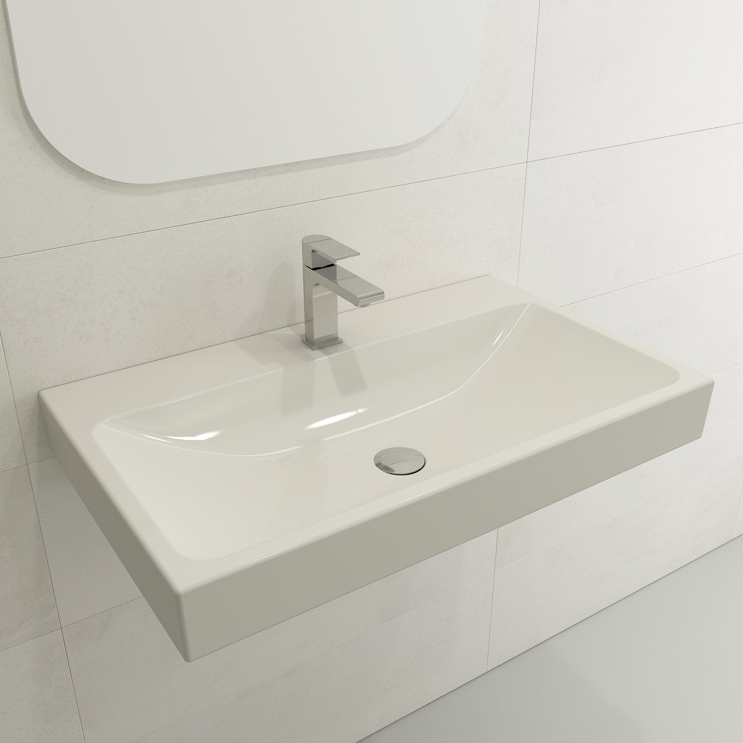 Scala Arch Wall-Mounted Sink Fireclay 32 in. 1-Hole 1078
