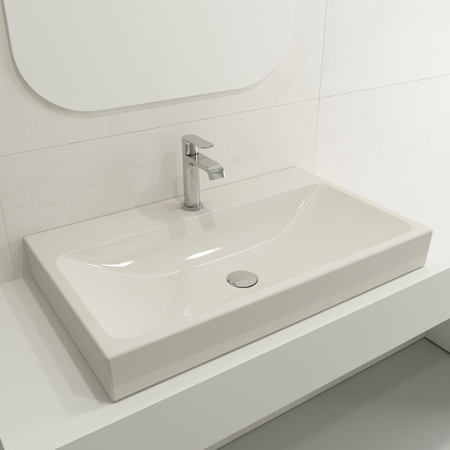 Scala Arch Wall-Mounted Sink Fireclay 32 in. 1-Hole 1078