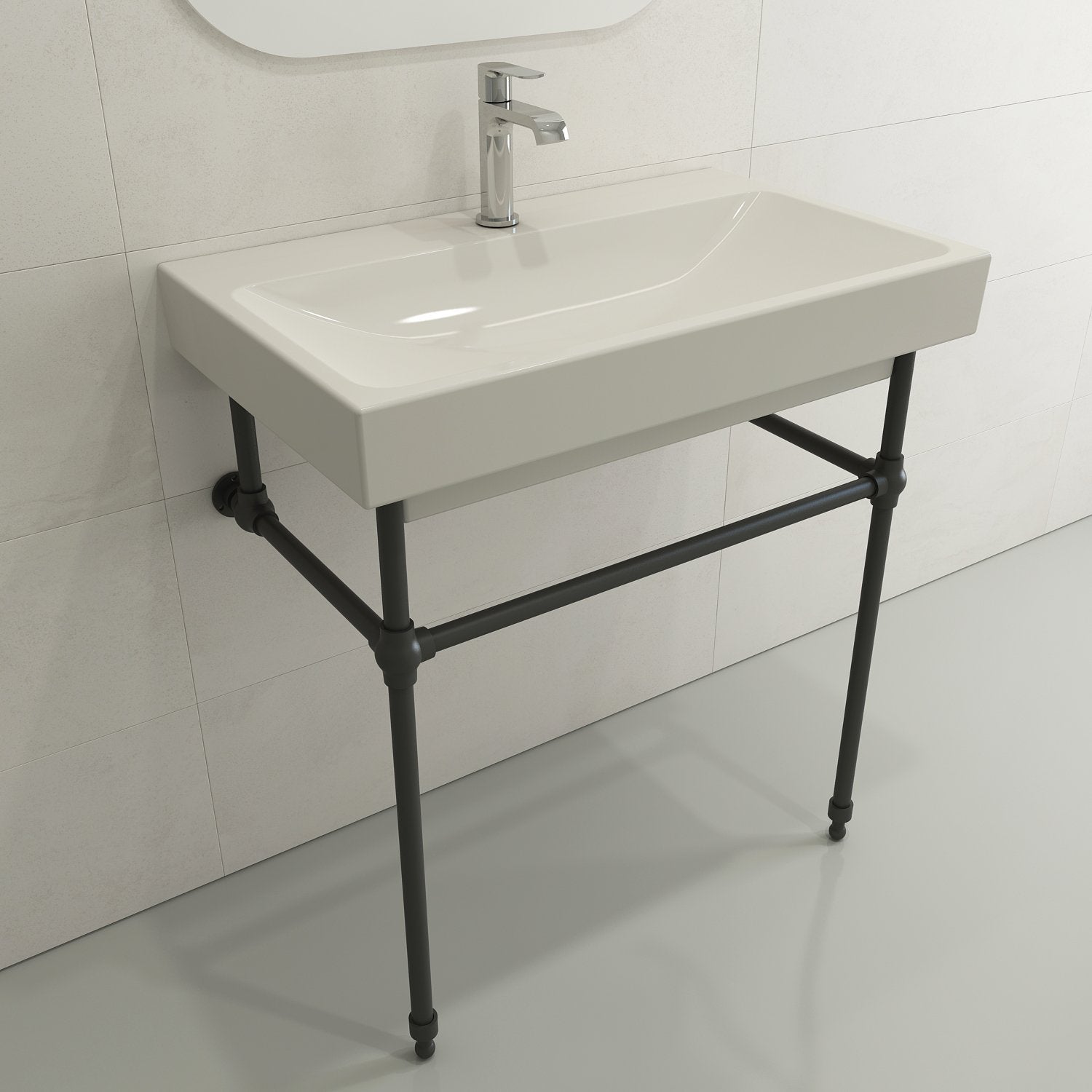 Scala Arch Wall-Mounted Sink Fireclay 32 in. 1-Hole 1078
