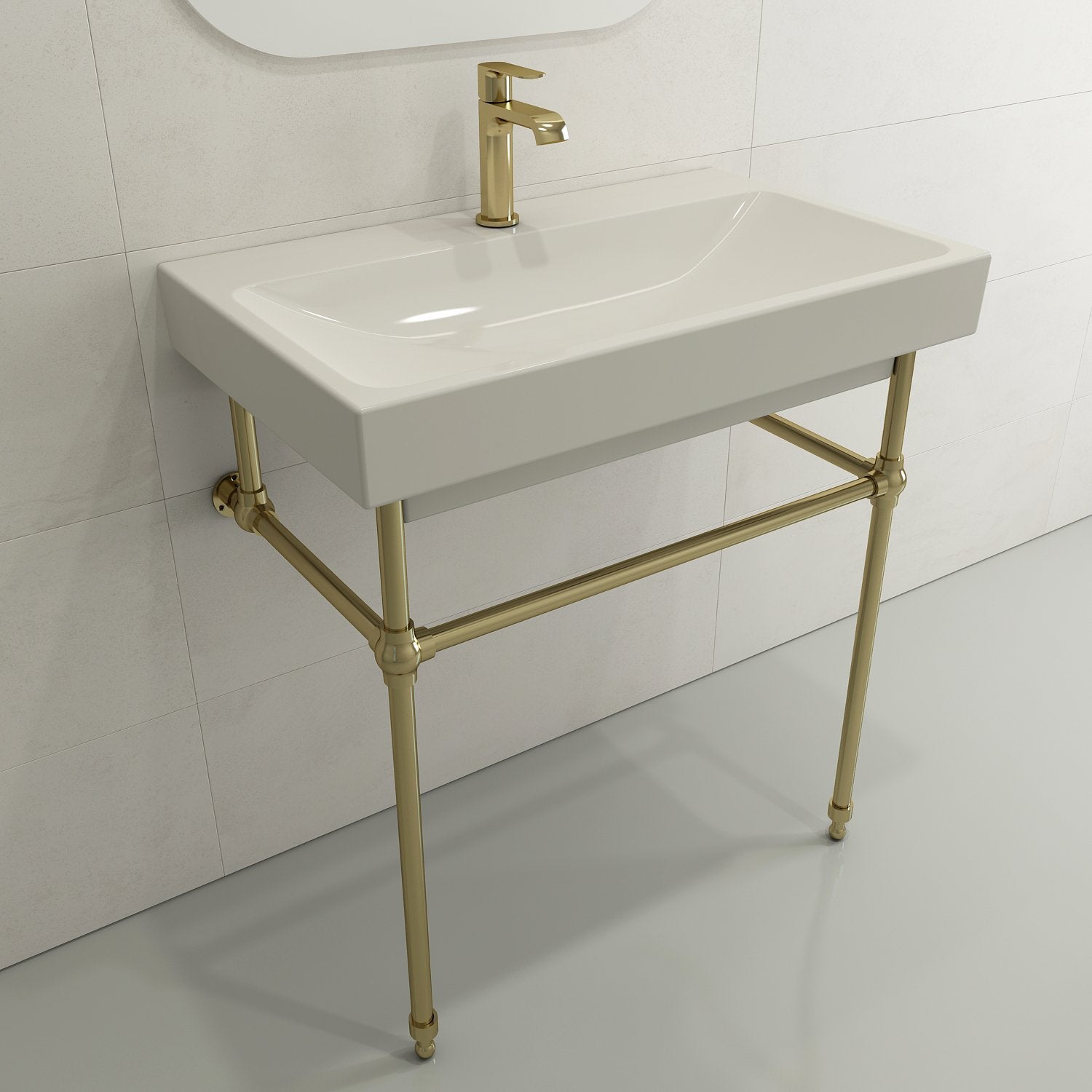 Scala Arch Wall-Mounted Sink Fireclay 32 in. 1-Hole 1078