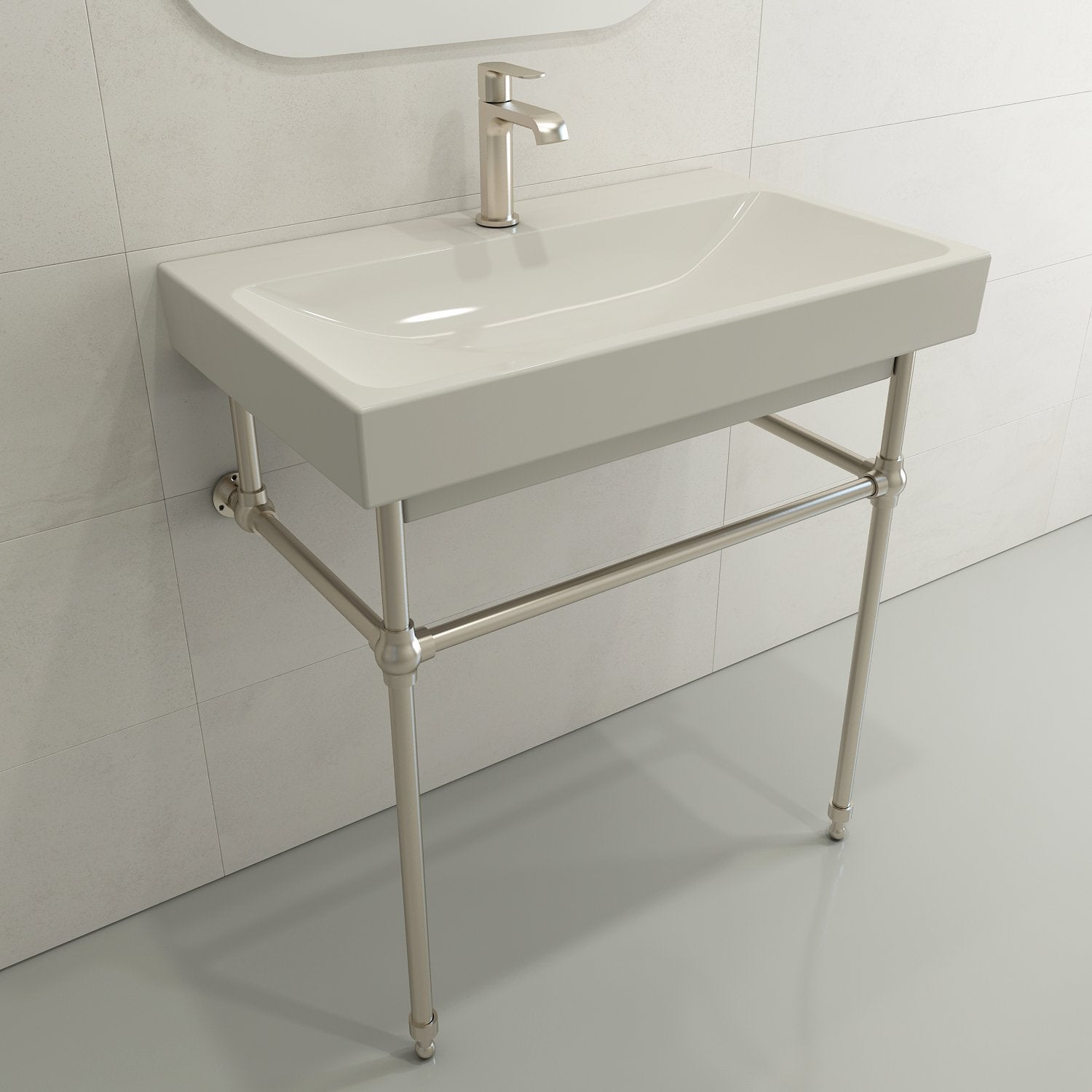 Scala Arch Wall-Mounted Sink Fireclay 32 in. 1-Hole 1078