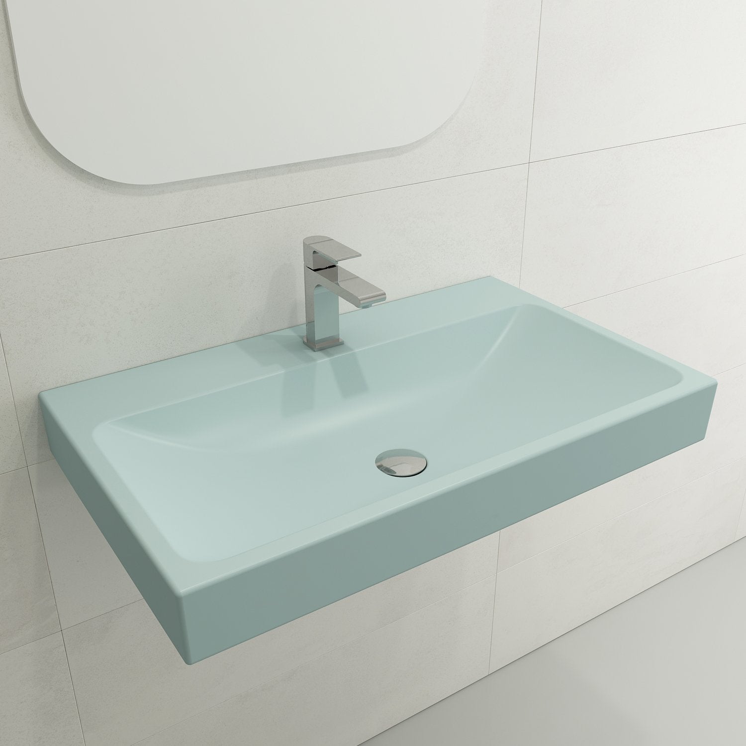 Scala Arch Wall-Mounted Sink Fireclay 32 in. 1-Hole 1078