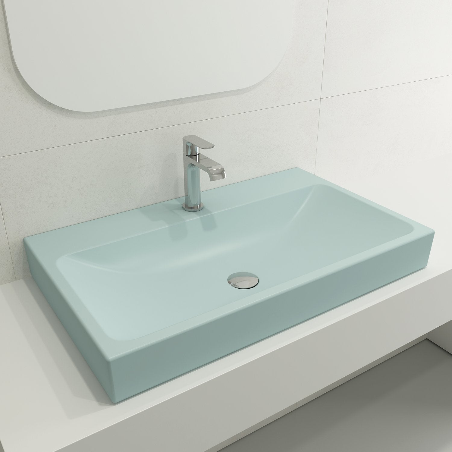 Scala Arch Wall-Mounted Sink Fireclay 32 in. 1-Hole 1078