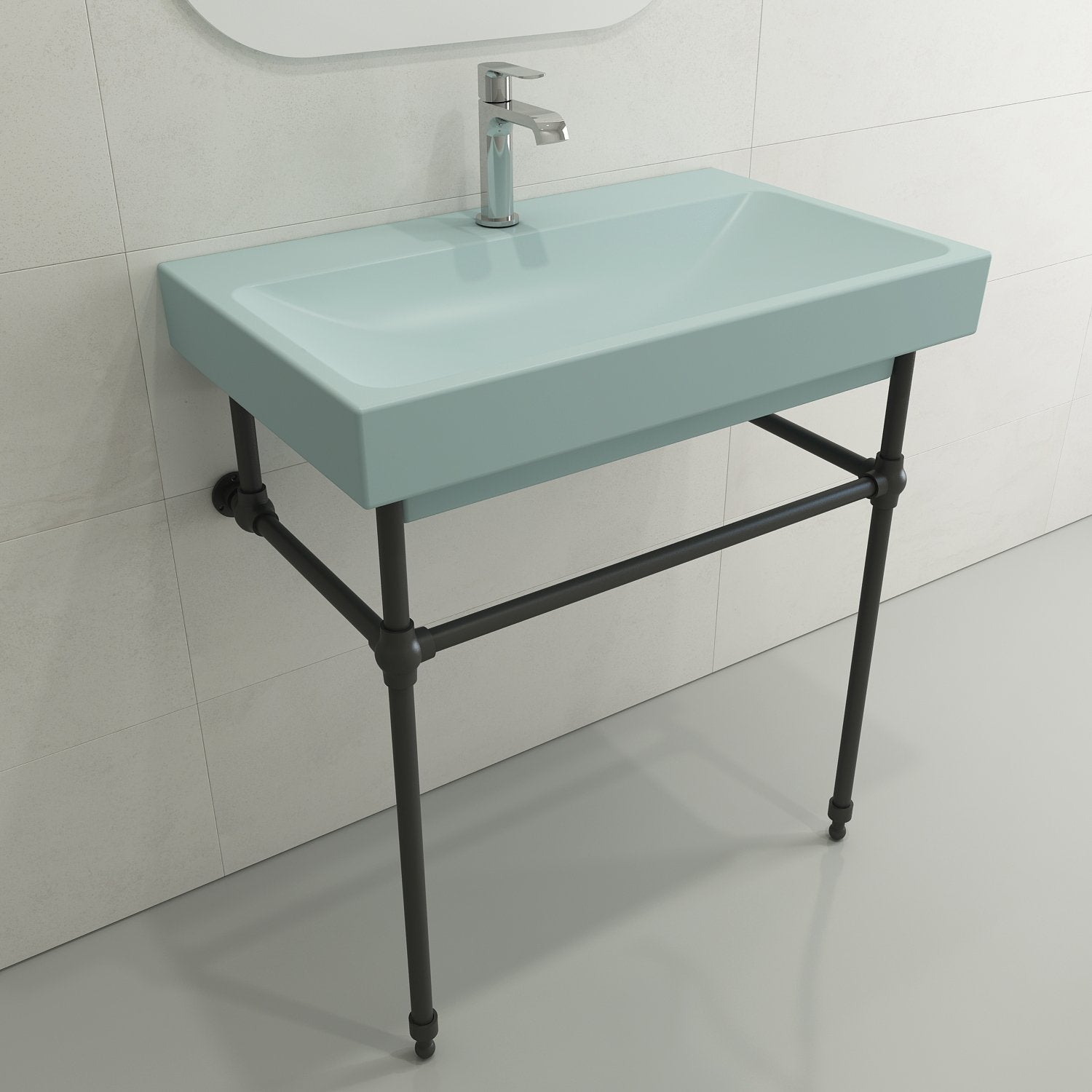 Scala Arch Wall-Mounted Sink Fireclay 32 in. 1-Hole 1078