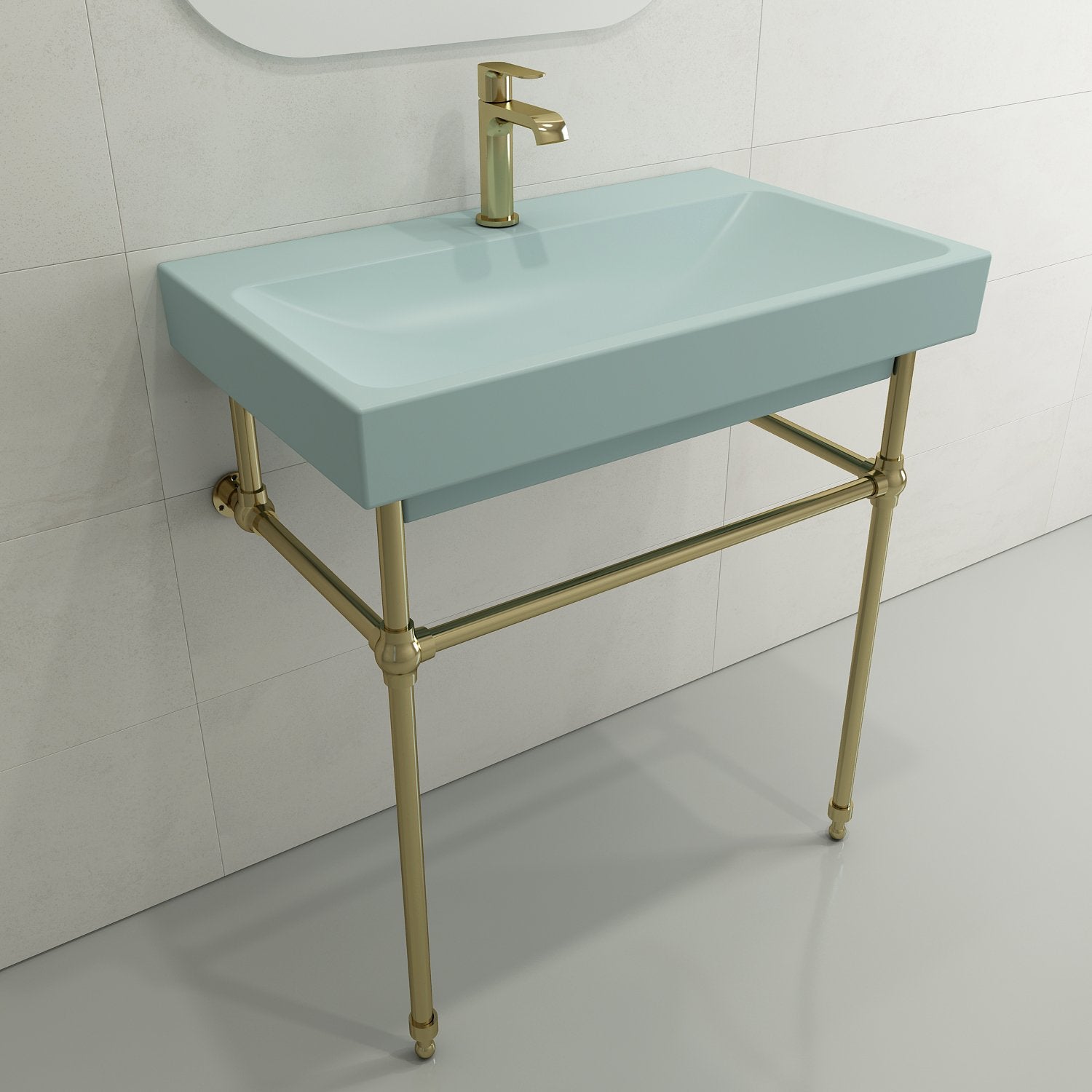 Scala Arch Wall-Mounted Sink Fireclay 32 in. 1-Hole 1078