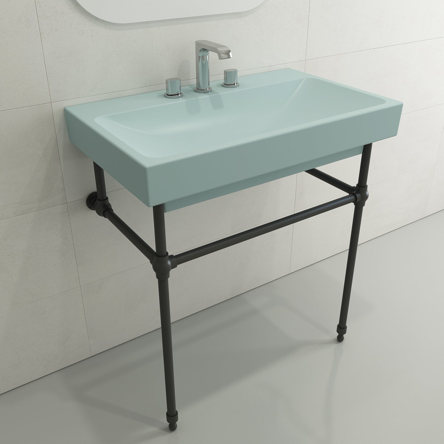 Scala Arch Wall-Mounted Sink Fireclay 32 in. 3-Hole 1078