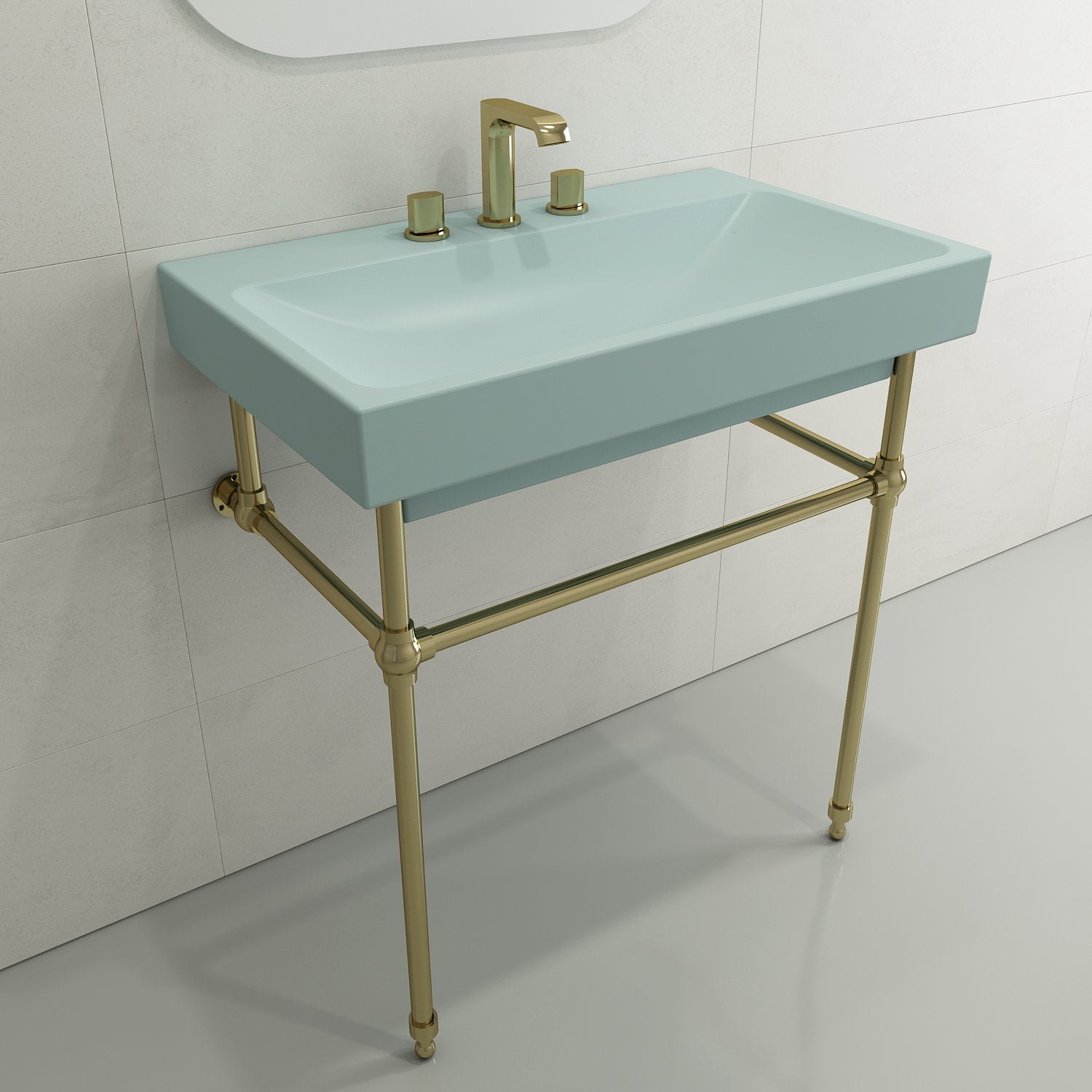 Scala Arch Wall-Mounted Sink Fireclay 32 in. 3-Hole 1078