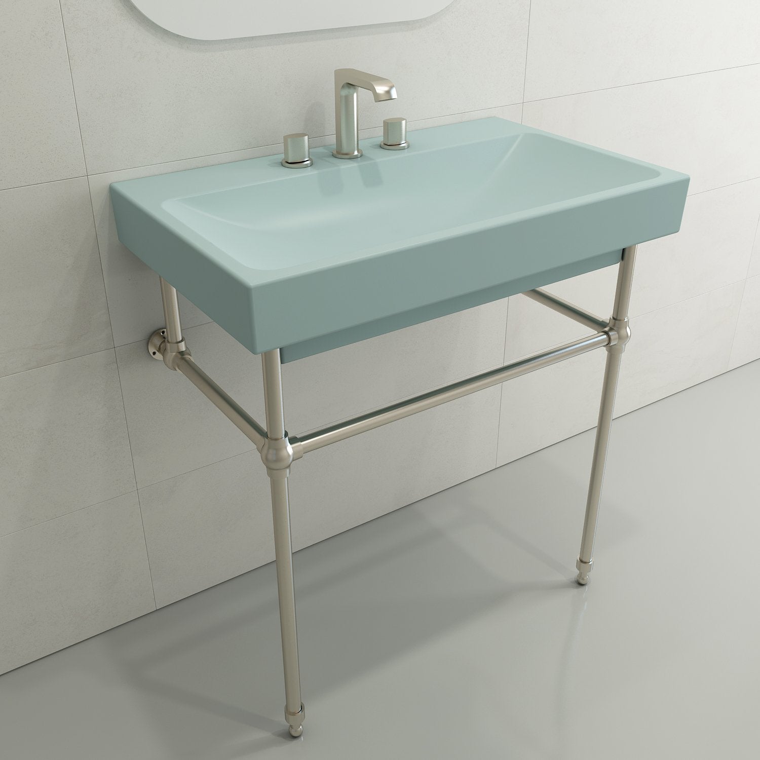 Scala Arch Wall-Mounted Sink Fireclay 32 in. 3-Hole 1078