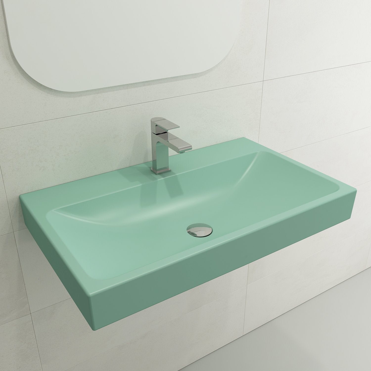 Scala Arch Wall-Mounted Sink Fireclay 32 in. 1-Hole 1078