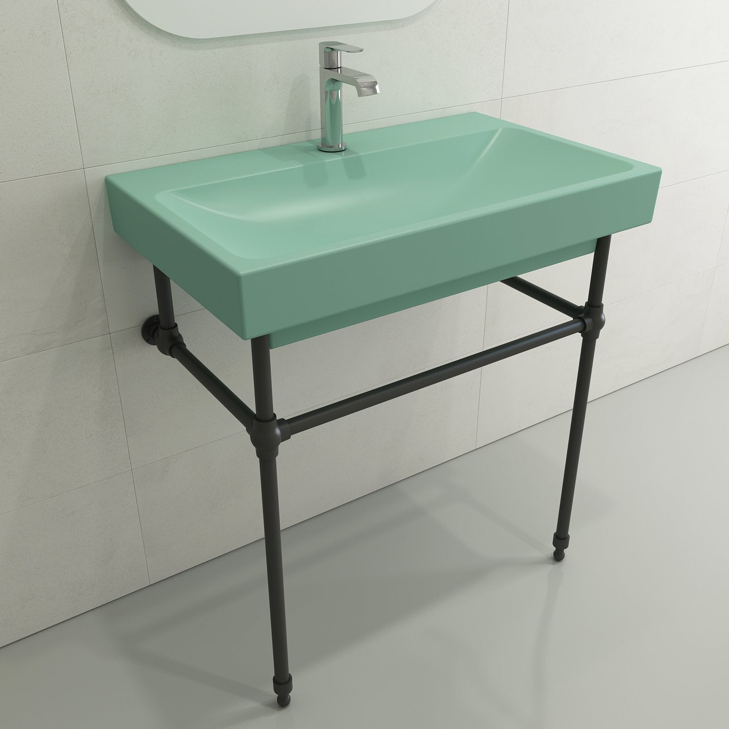 Scala Arch Wall-Mounted Sink Fireclay 32 in. 1-Hole 1078